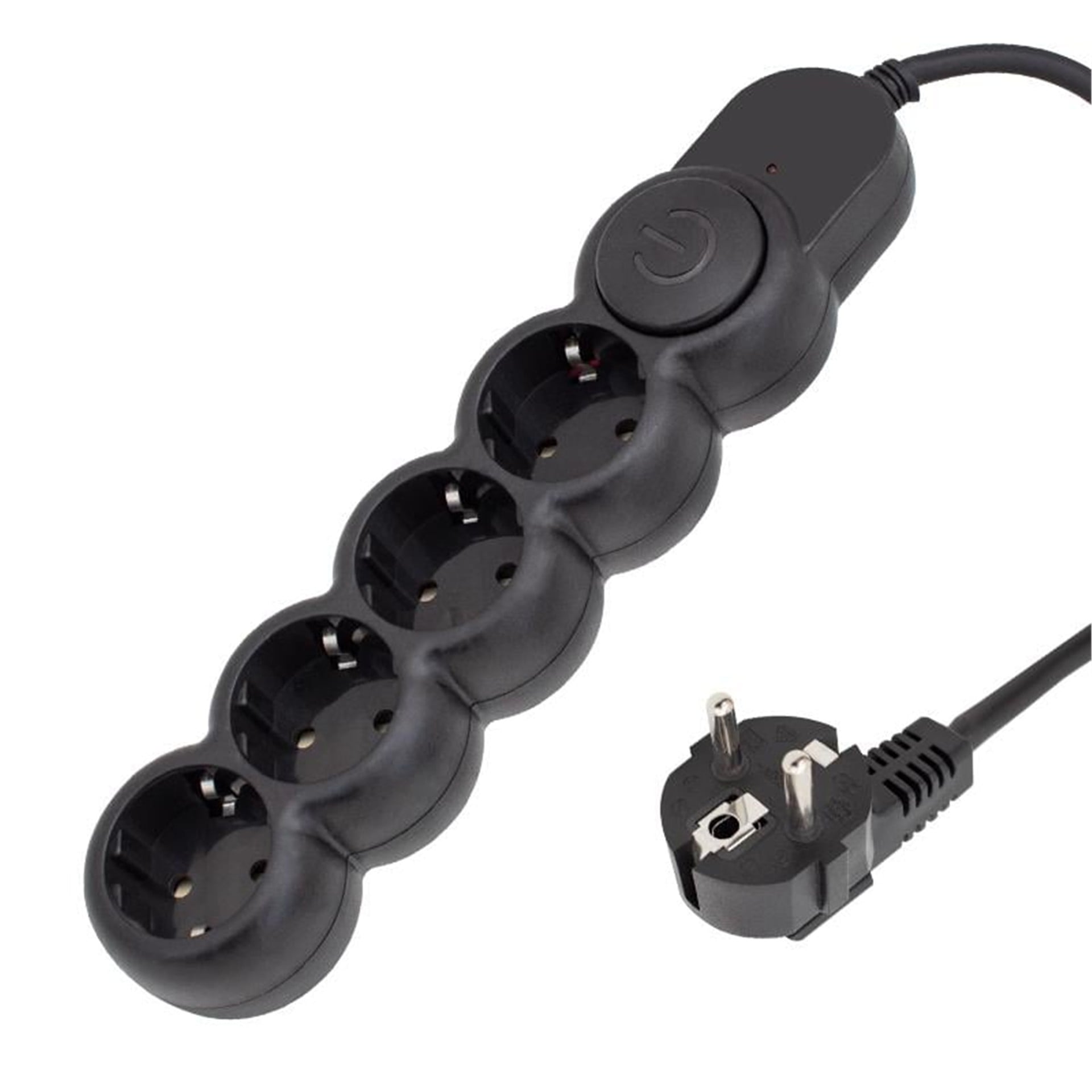 Powermaster Powermaster Anahtarlı 2 Metre Kablolu 4'lü Akım Korumalı Grup Priz PM-4904 - Grup Prizler
