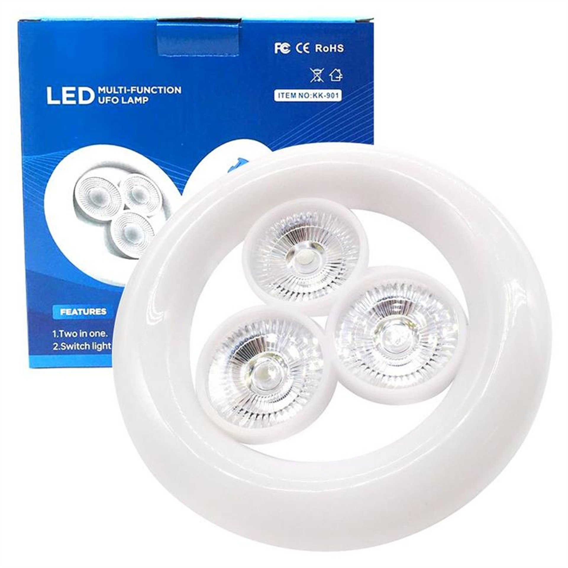 Powermaster Powermaster Beyaz E27 Duy 36 Watt 3\'lü Ufo Led Lamba KK-901 - Ledli Lambalar