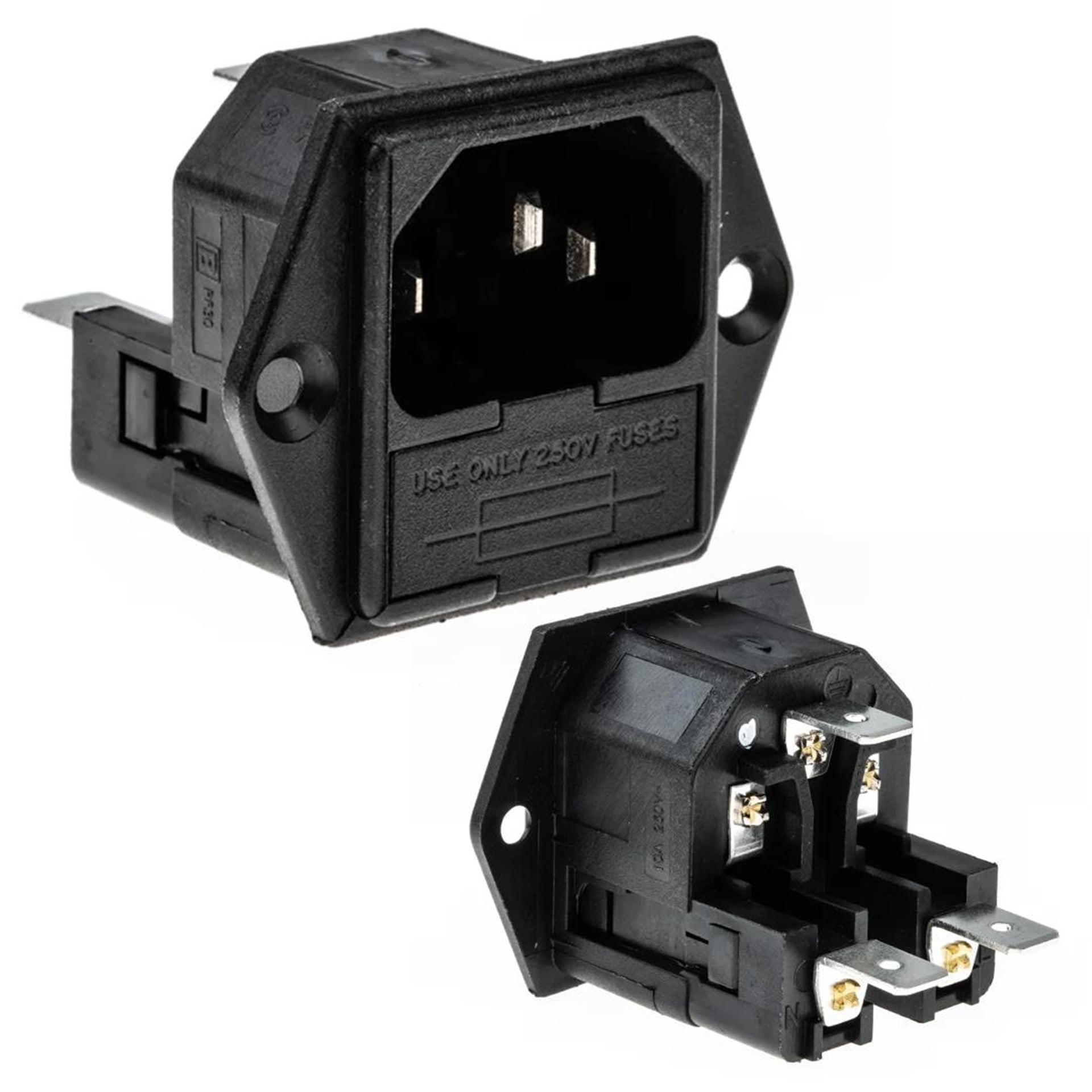 Powermaster PowerMaster IC-213B C14 Power Şase Çift Fuselli Kulaklı - Fiş - Jack - Şase