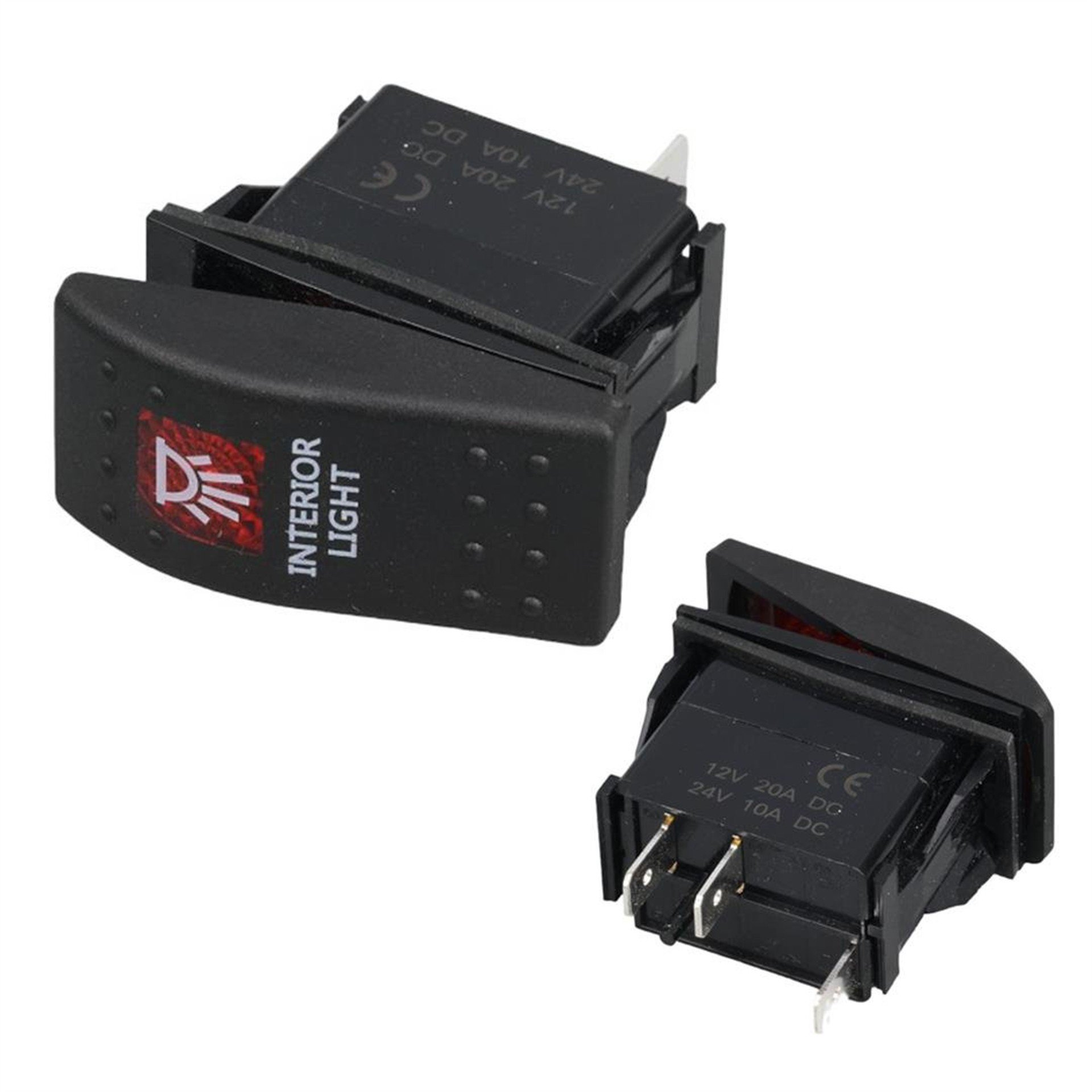 Powermaster PowerMaster ﻿İç Aydınlatma Lambası Sembollü Işıklı 3 Pinli On-Off 12-24V Marin Switch - Fiş - Jack - Şase