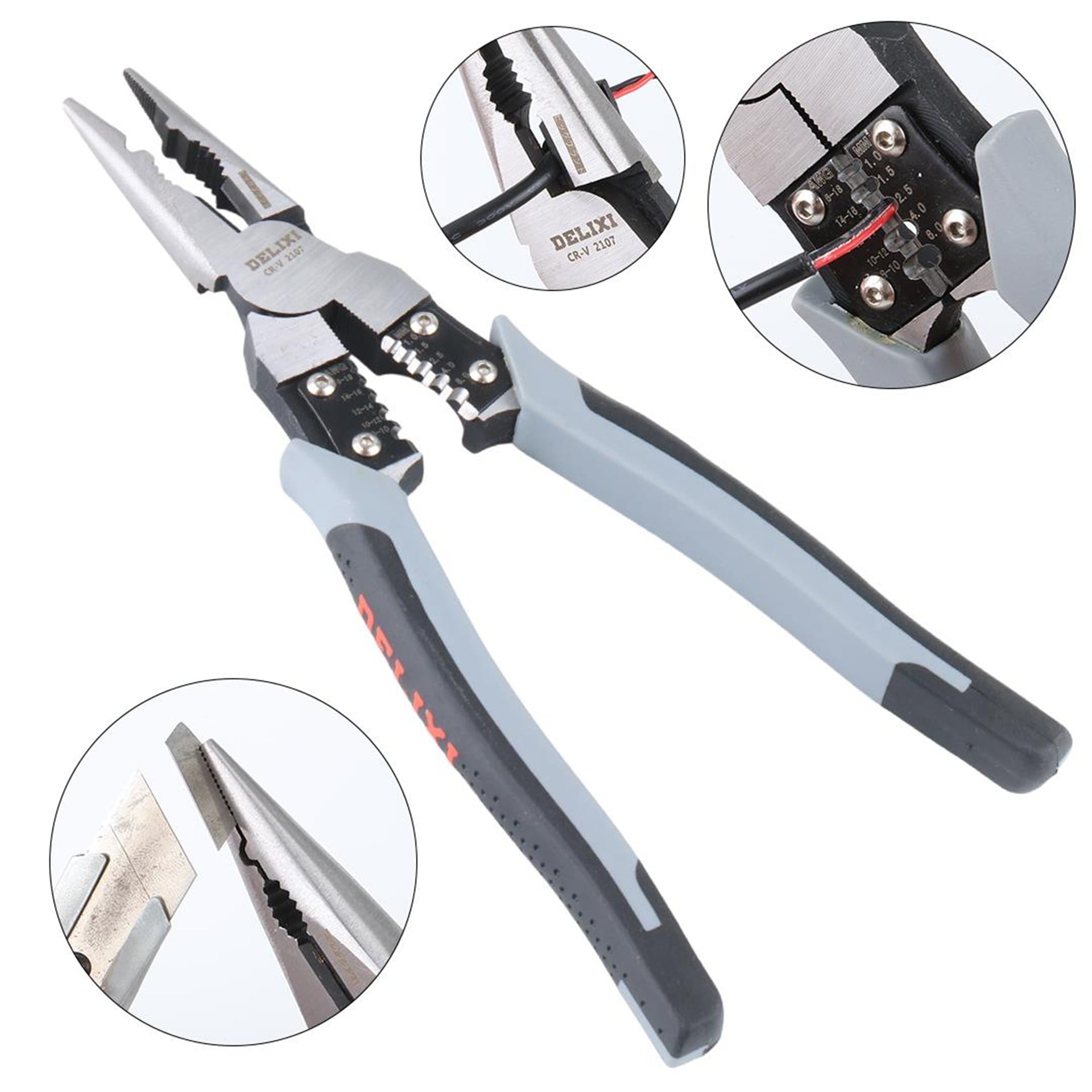 Powermaster PowerMaster Karga Burun - Terminal Sıkıştırma - Kablo Soyacı Pensesi (4IN1 Fonksiyonlu) - Pense