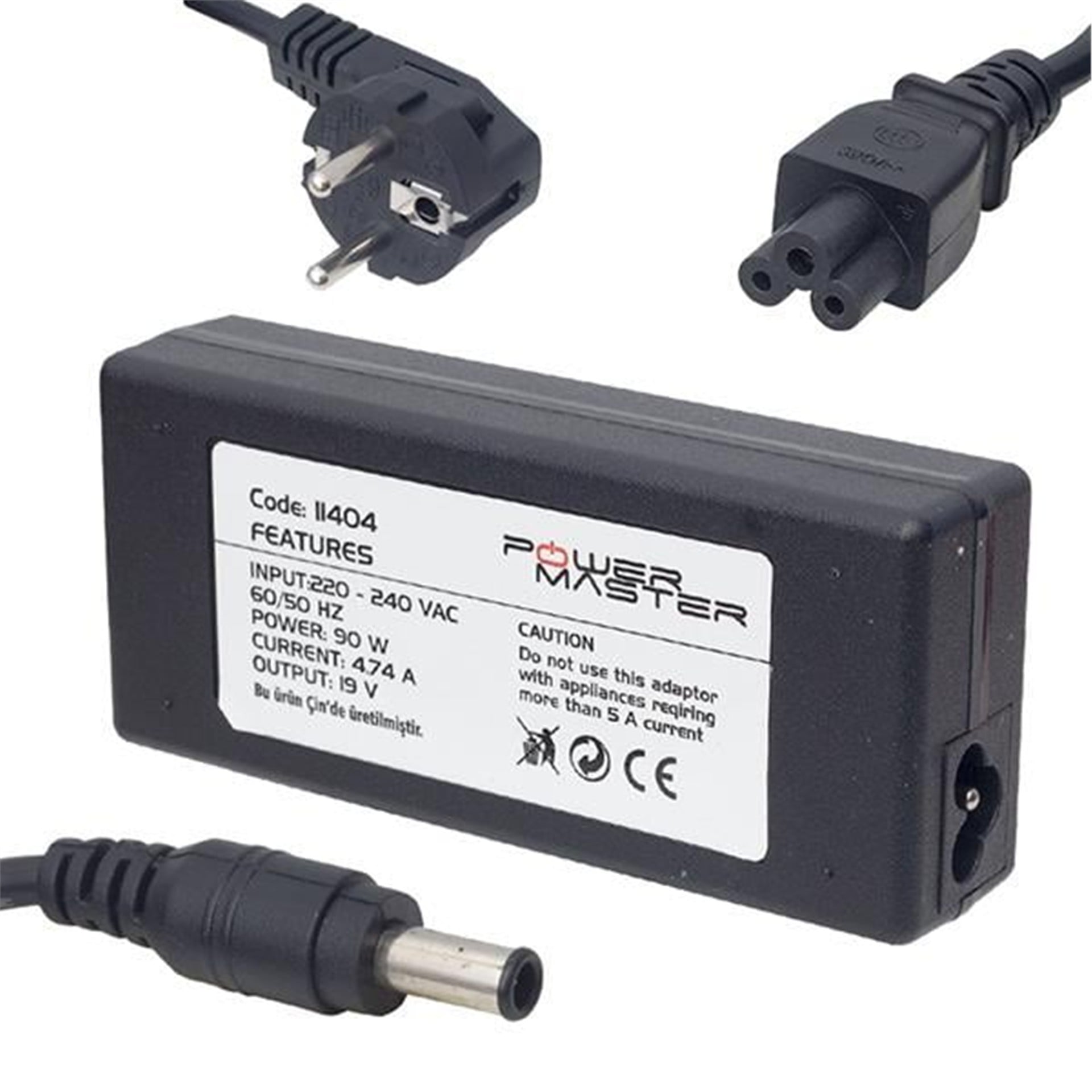 Powermaster Powermaster PM-11404 19 Volt - 4.74 Amper 5.5*3.0  Mm Uçlu Adaptör (Samsung Notebook) - Laptop Adaptörleri