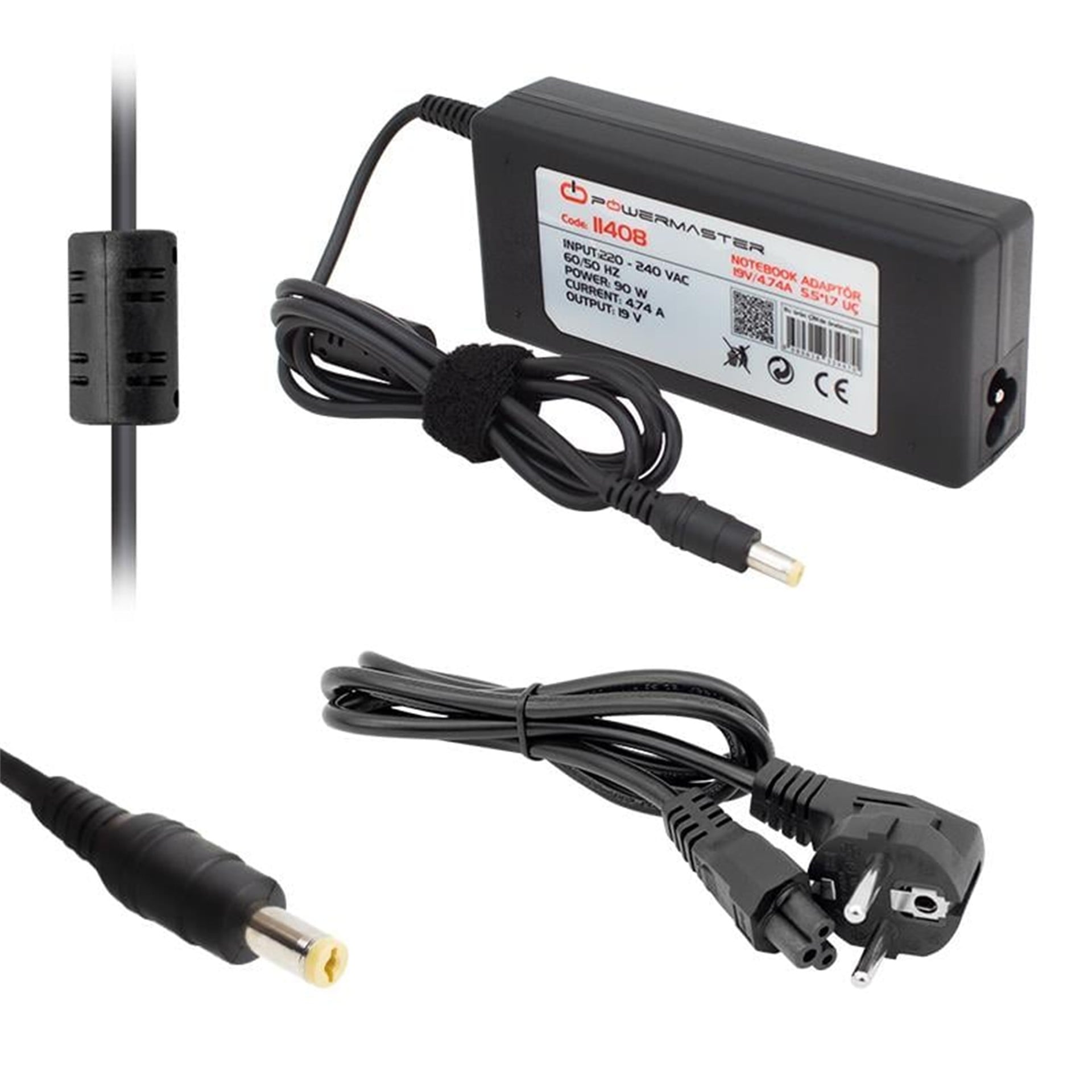 Powermaster Powermaster PM-11408 19 Volt - 4.74 Amper 5.5*1.7 Mm Uçlu Adaptör (Acer Notebook) - Laptop Adaptörleri