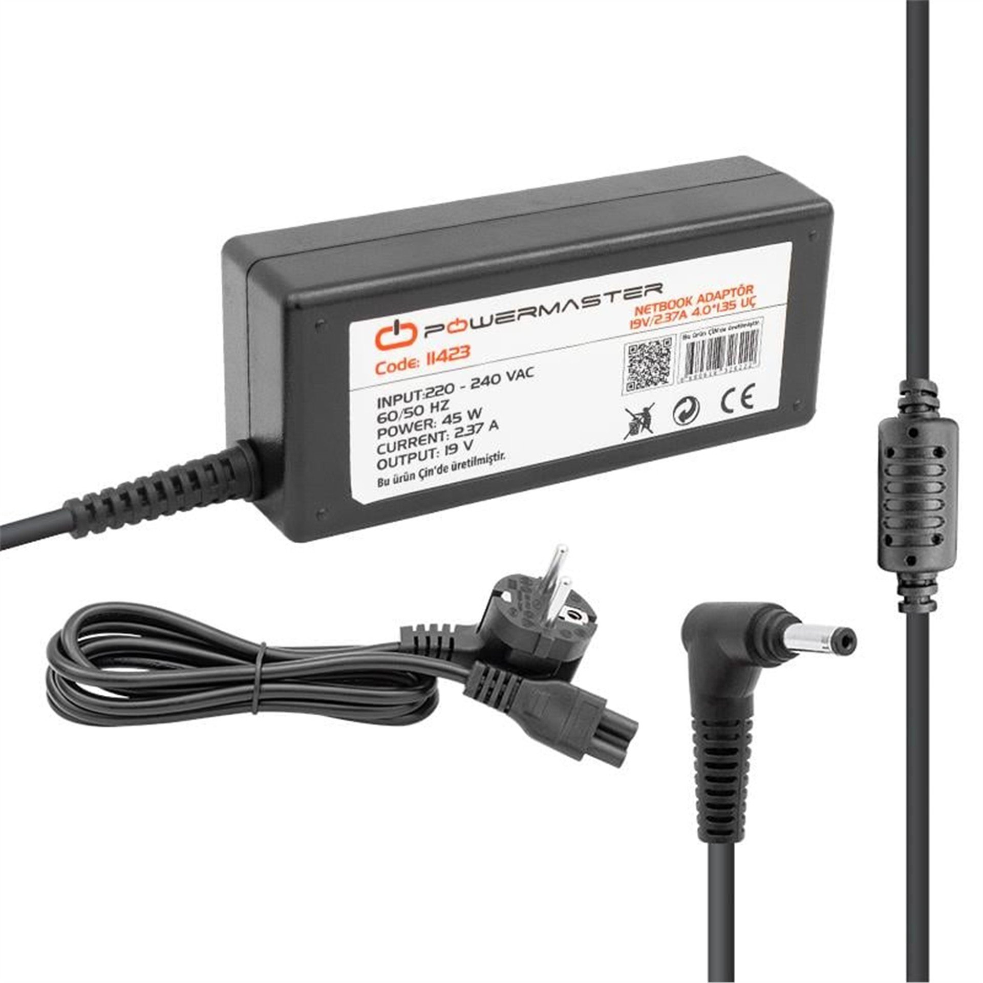 Powermaster Powermaster PM-11423 19 Volt - 2.37 Amper 4.0*1.35 Mm Uçlu Adaptör (Asus Notebook) - Adaptörler