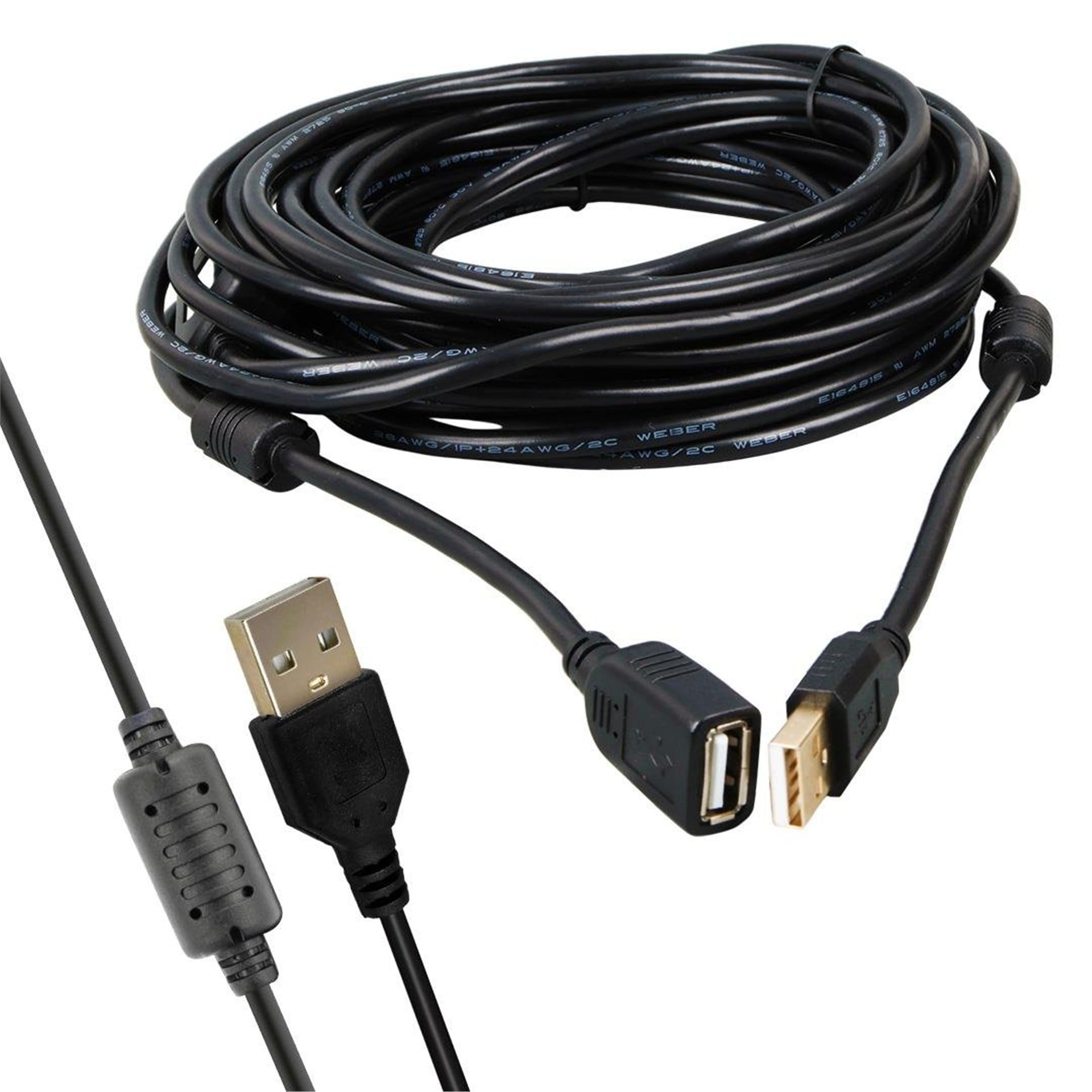 Powermaster Powermaster PM-11955 10 Metre USB-A 2.0 Dişi Erkek Uzatma Kablosu Siyah - USB Uzatma Kablosu