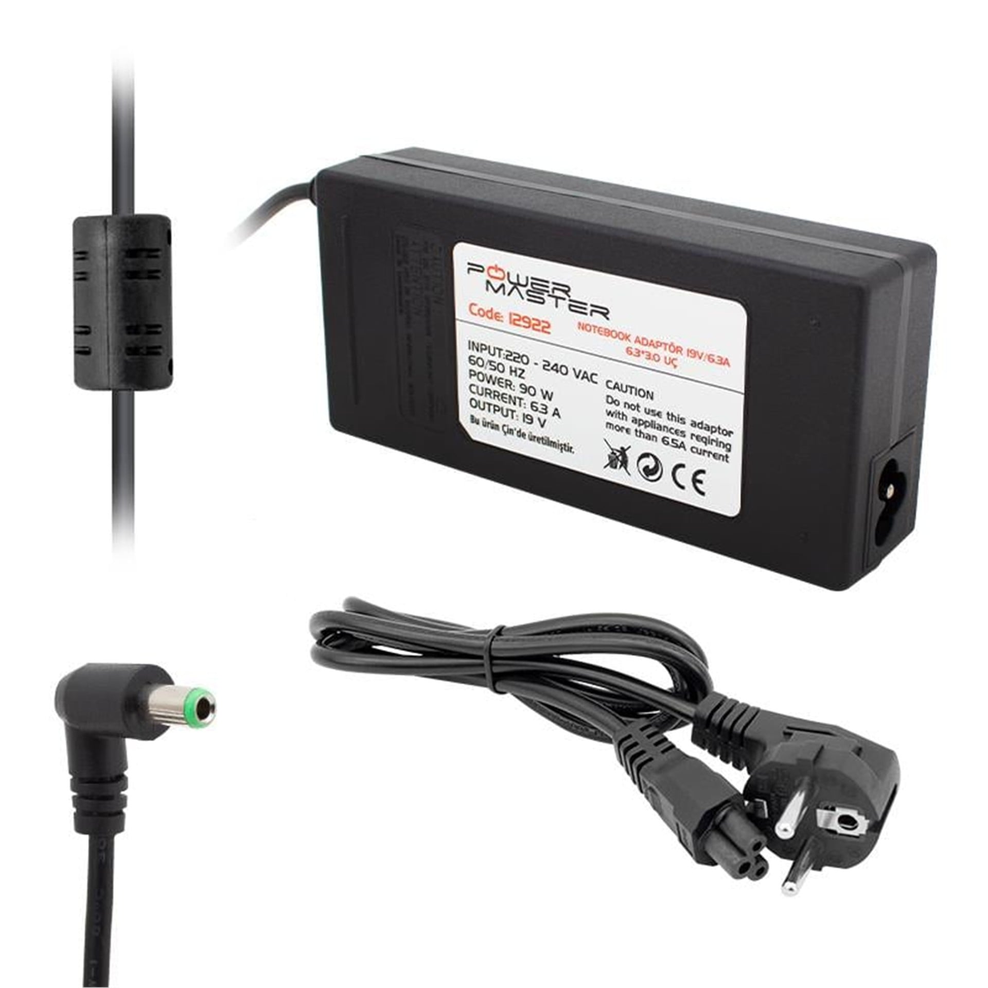 Powermaster Powermaster PM-12922 19 Volt - 6.3 Amper 6.3*3.0 Mm Uçlu Adaptör (Toshiba Notebook) - Adaptörler