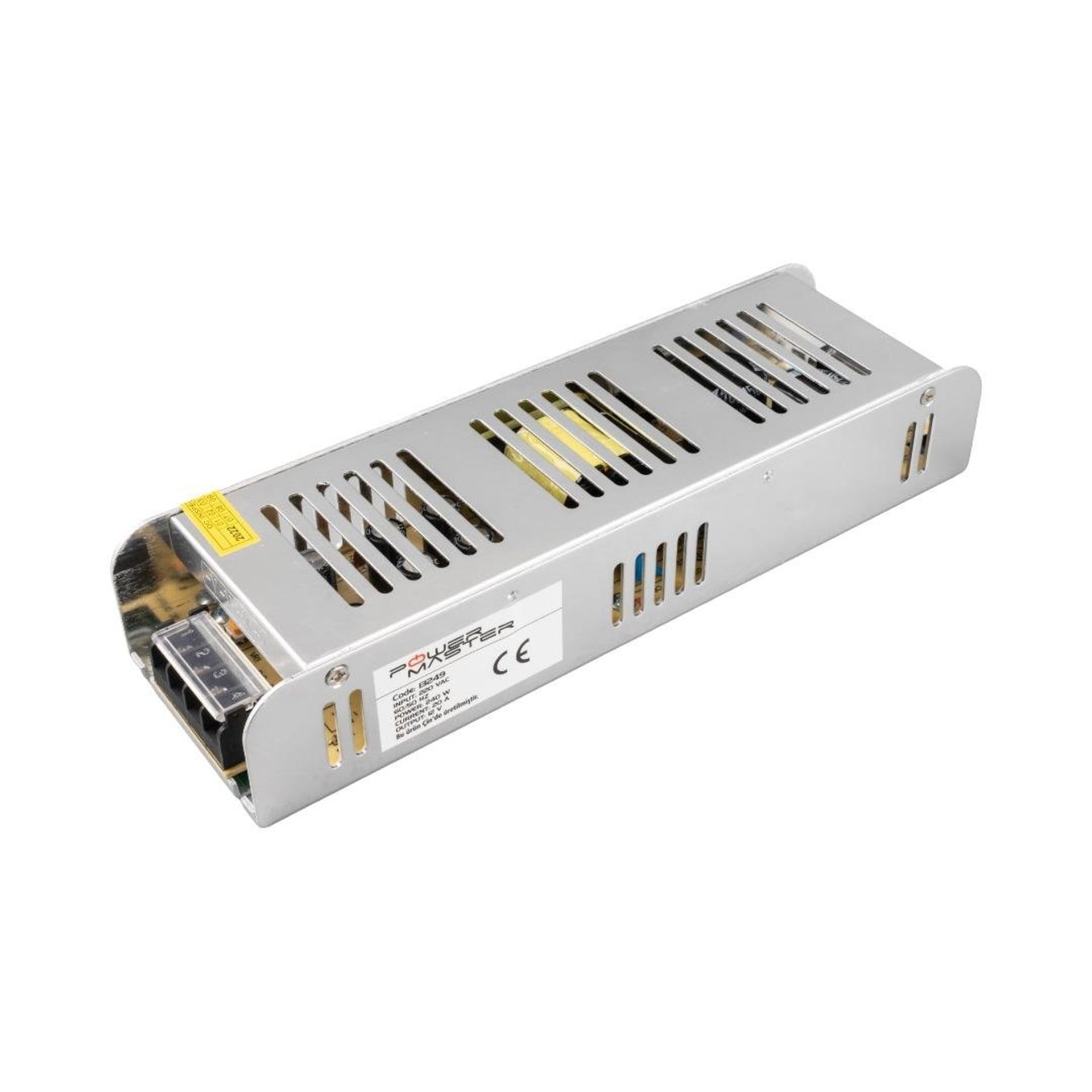 Powermaster Powermaster PM-13249 12 Volt - 20 Amper Slim Metal Kasa Adaptör (225*68*40) - Metal Kasa Adaptörler