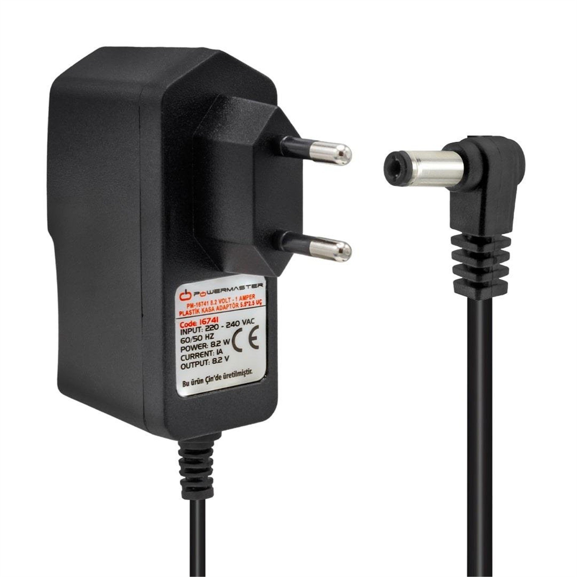 Powermaster Powermaster PM-16741 8.2 Volt - 1 Amper 5.5*2.5 Mm Uçlu Plastik Kasa Adaptör - Adaptörler