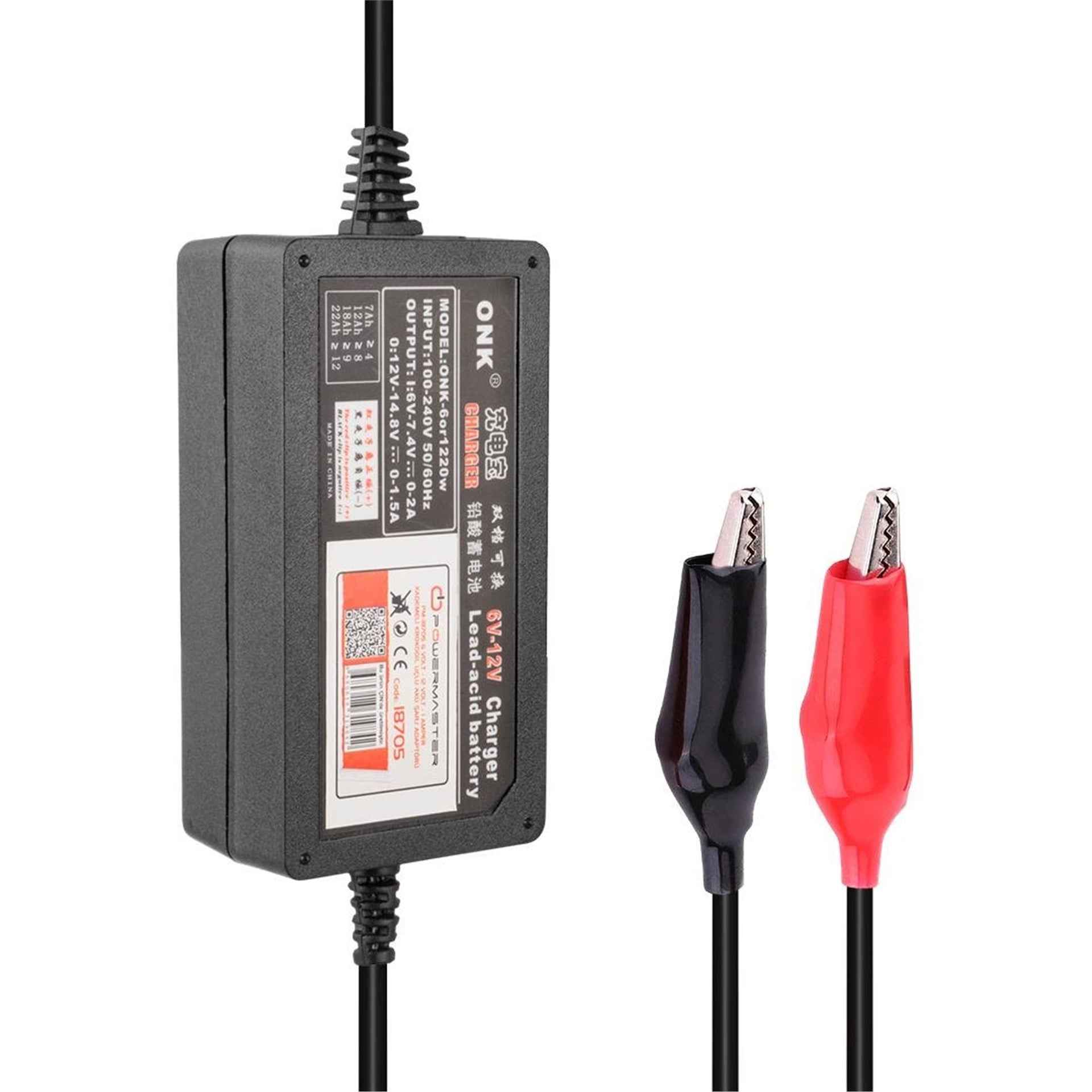 Powermaster Powermaster PM-18705 6V-12V 1 Amper Krokodil Uçlu Akü Şarj Adaptörü - Adaptörler