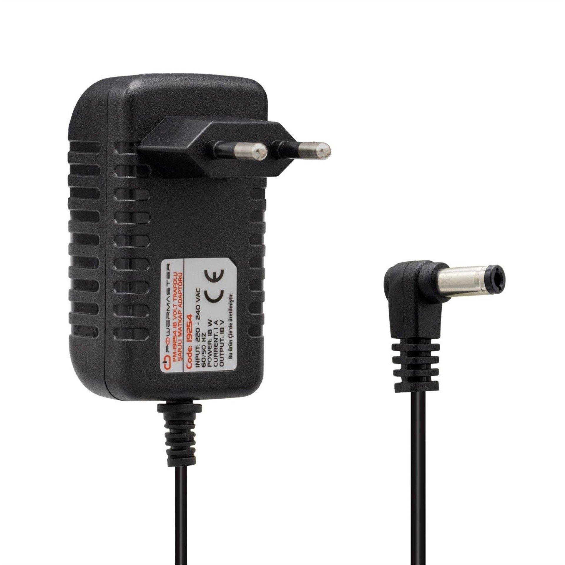 Powermaster Powermaster Pm-19254 18 Volt - 1 Amper 5.5*2.5 Mm Uçlu Şarjlı Matkap Adaptörü - Matkap Adaptörü