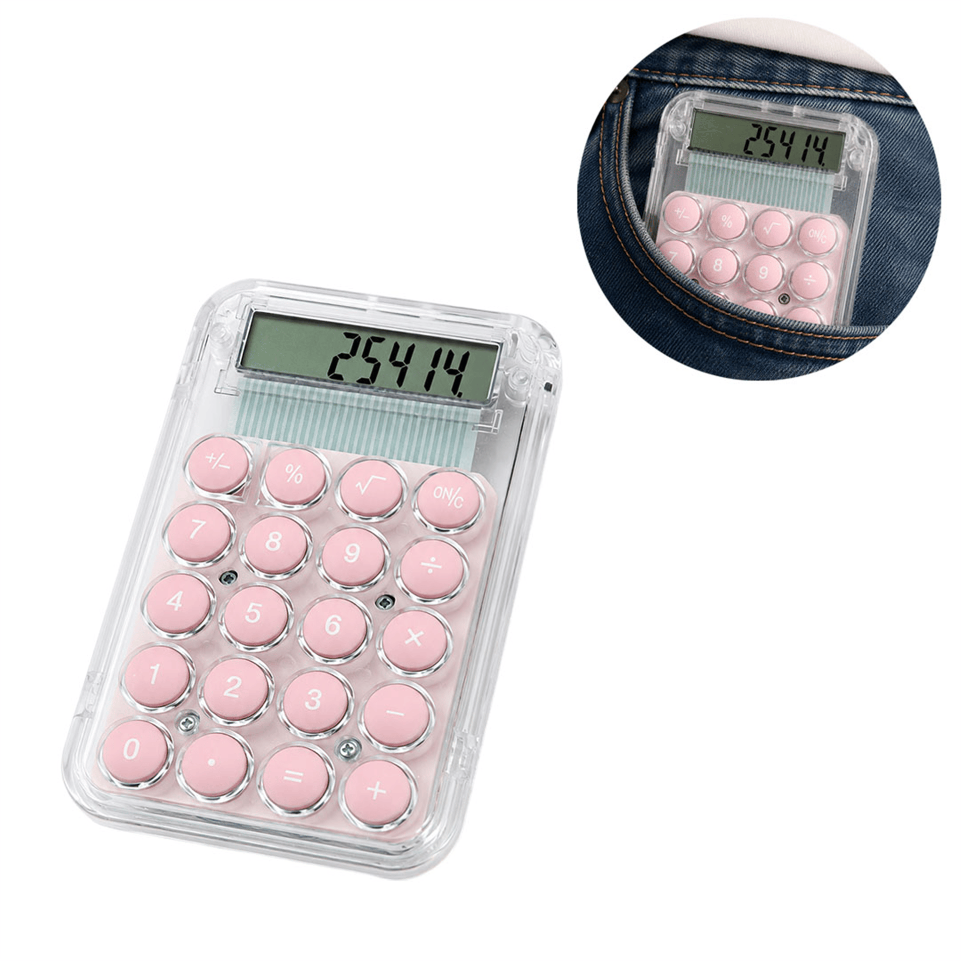Powermaster Powermaster PM-25414 Pembe Mini Hesap Makinesi - Hesap Makineleri