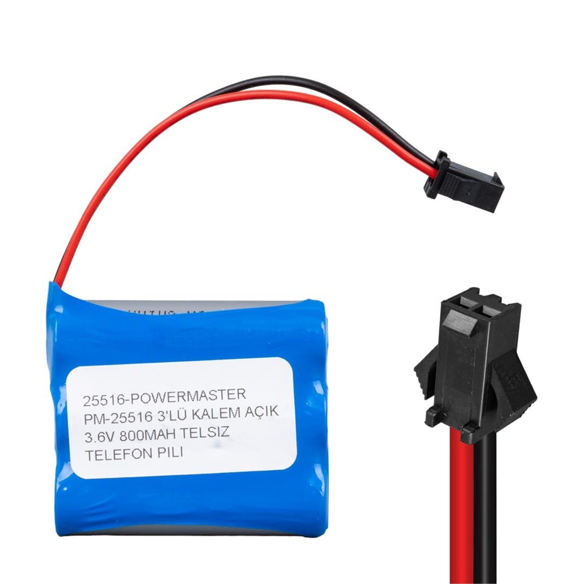 Powermaster PowerMaster PM-25516 3'LÜ AA Kalem Açık 3.6 Volt 800mAh Telsiz Telefon Pili - Telsiz Telefon Pilleri