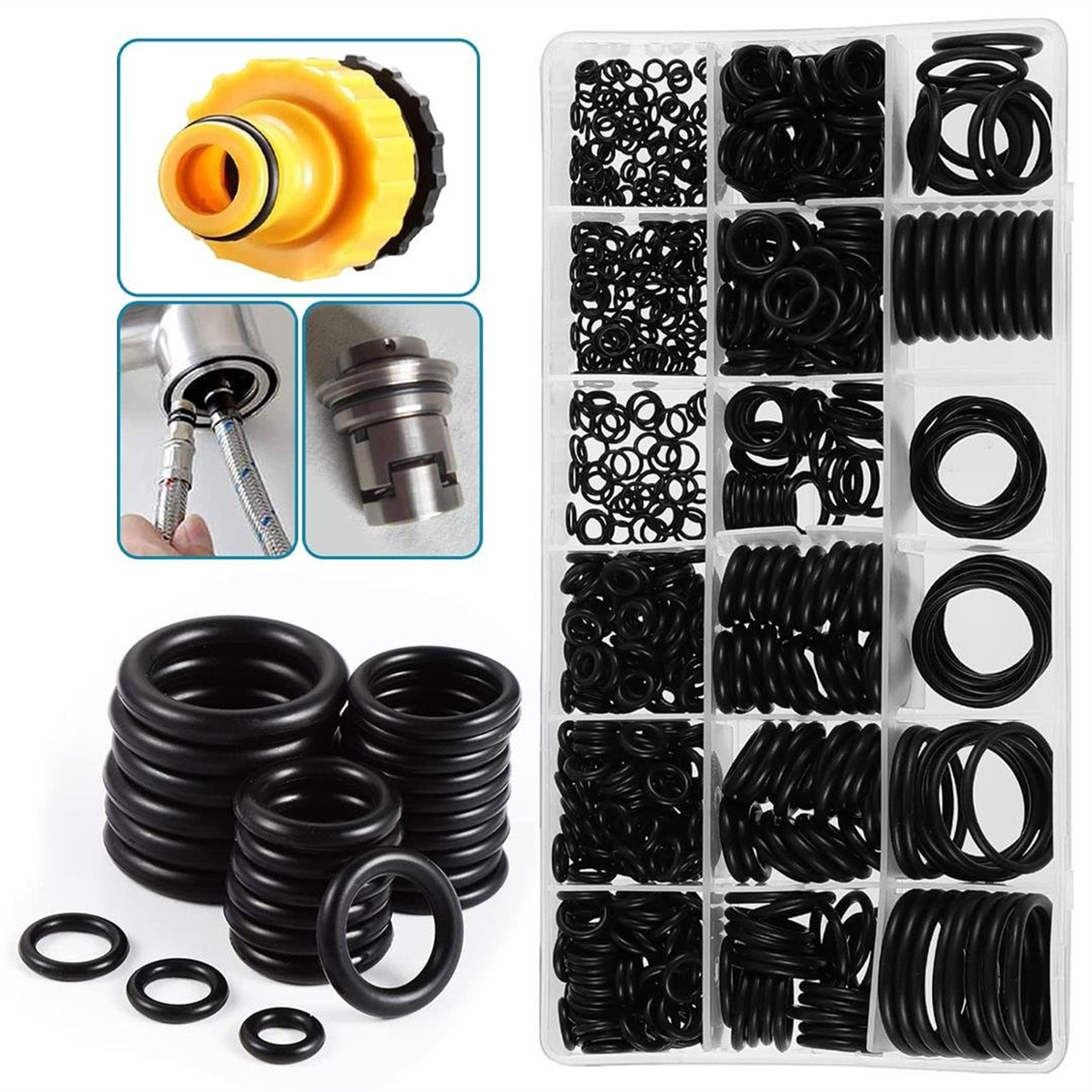 Powermaster PowerMaster PM-28533 800 Parça Kauçuk Conta Halka Seti O-Ring Nitril NBR Su Geçirmez - Hırdavat Ekipmanları Diğer