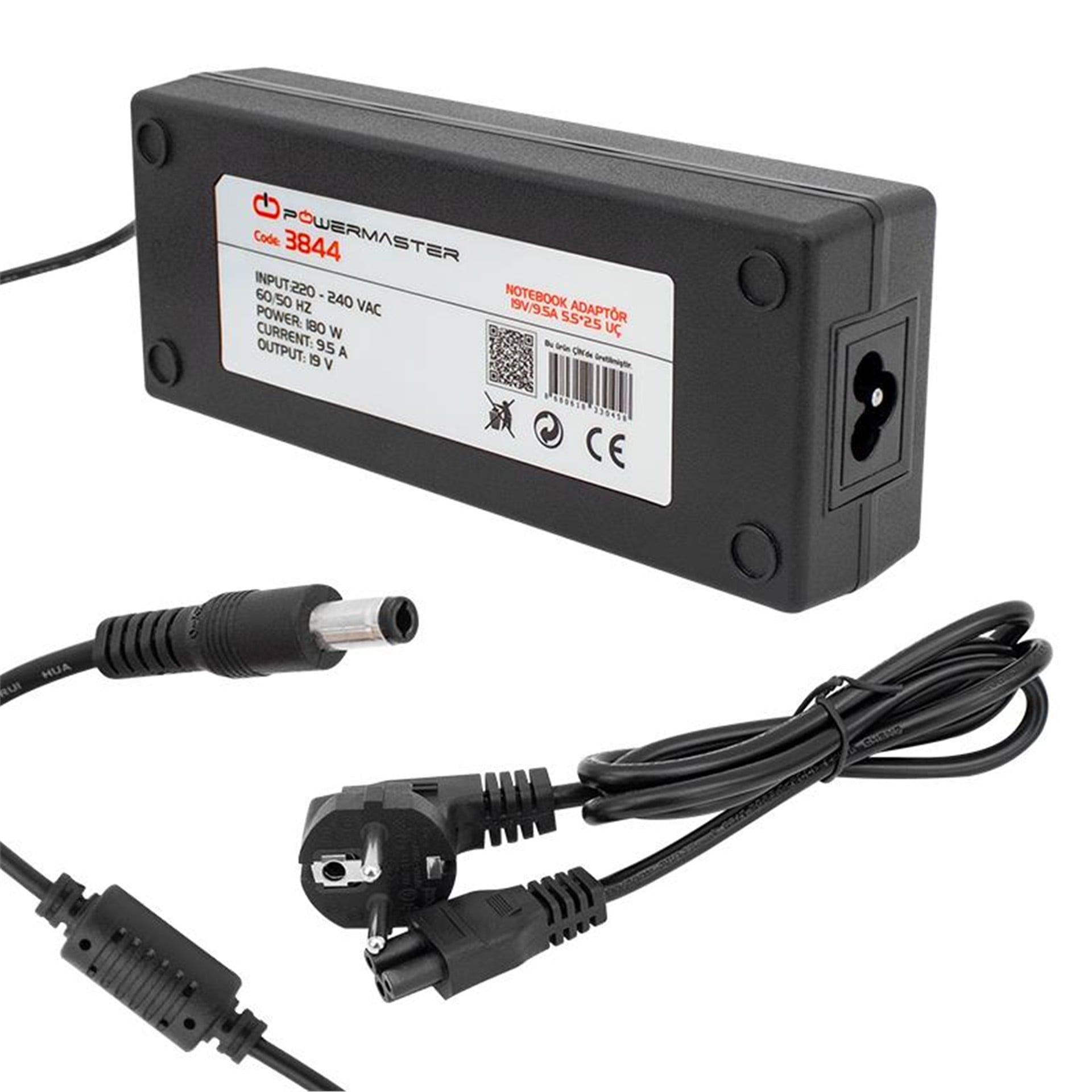 Powermaster Powermaster PM-3844 19 Volt - 9.5 Amper 5.5*2.5 Mm Uçlu Notebook Adaptör - Adaptörler