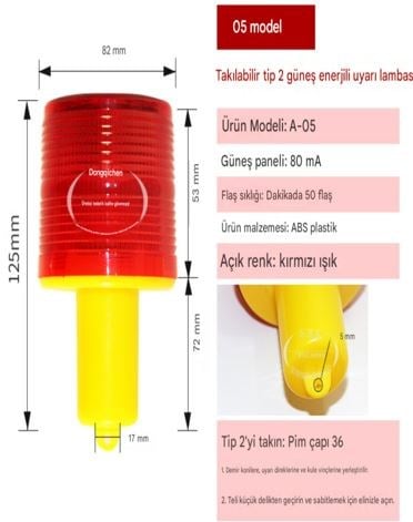 POWERMASTER PM-39275 SOLAR İKAZ LAMBASI