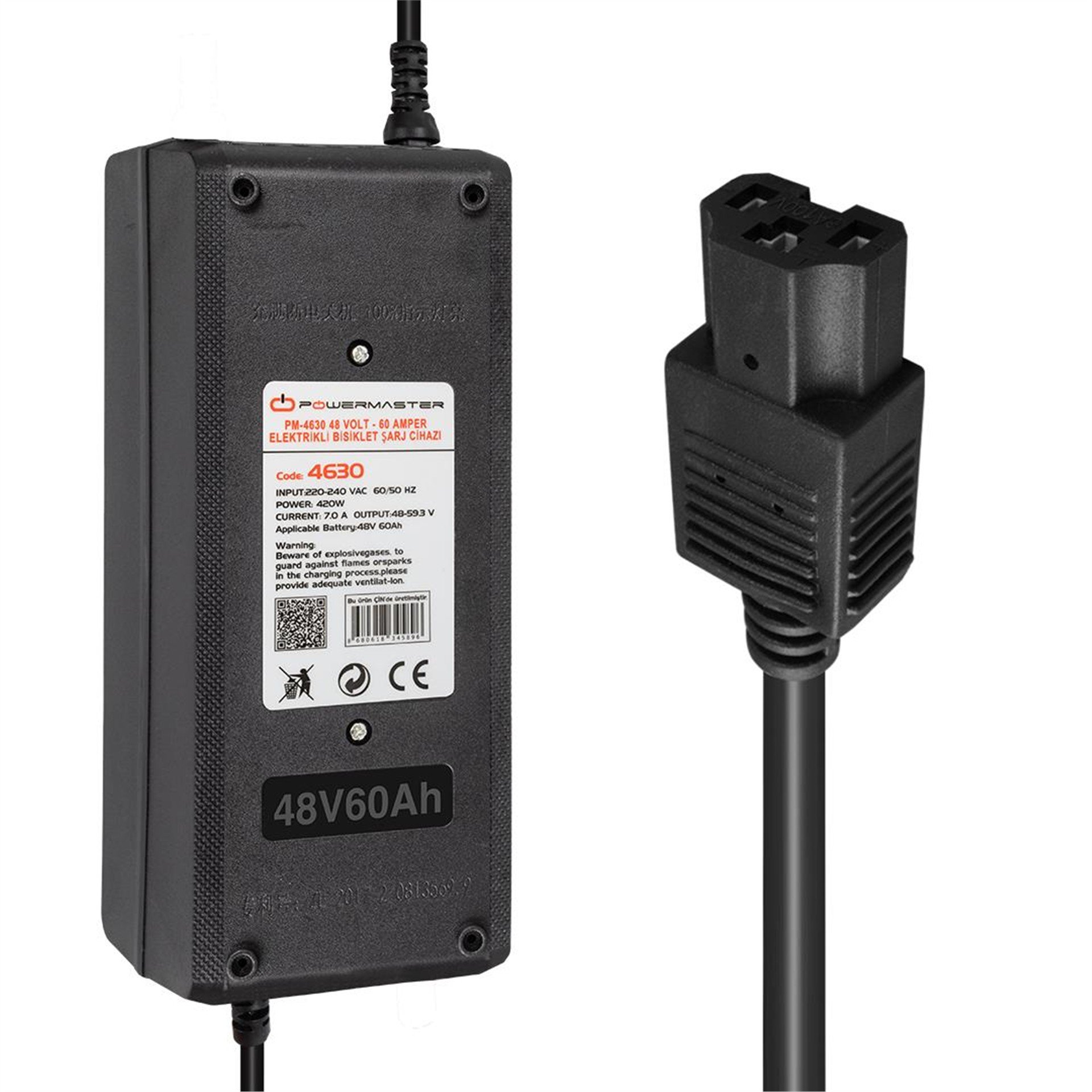 Powermaster Powermaster PM-4630 48 Volt - 60 Amper Elektrikli Bisiklet Şarj Cihazı - Elektrikli Bisiklet Şarj Cihazı