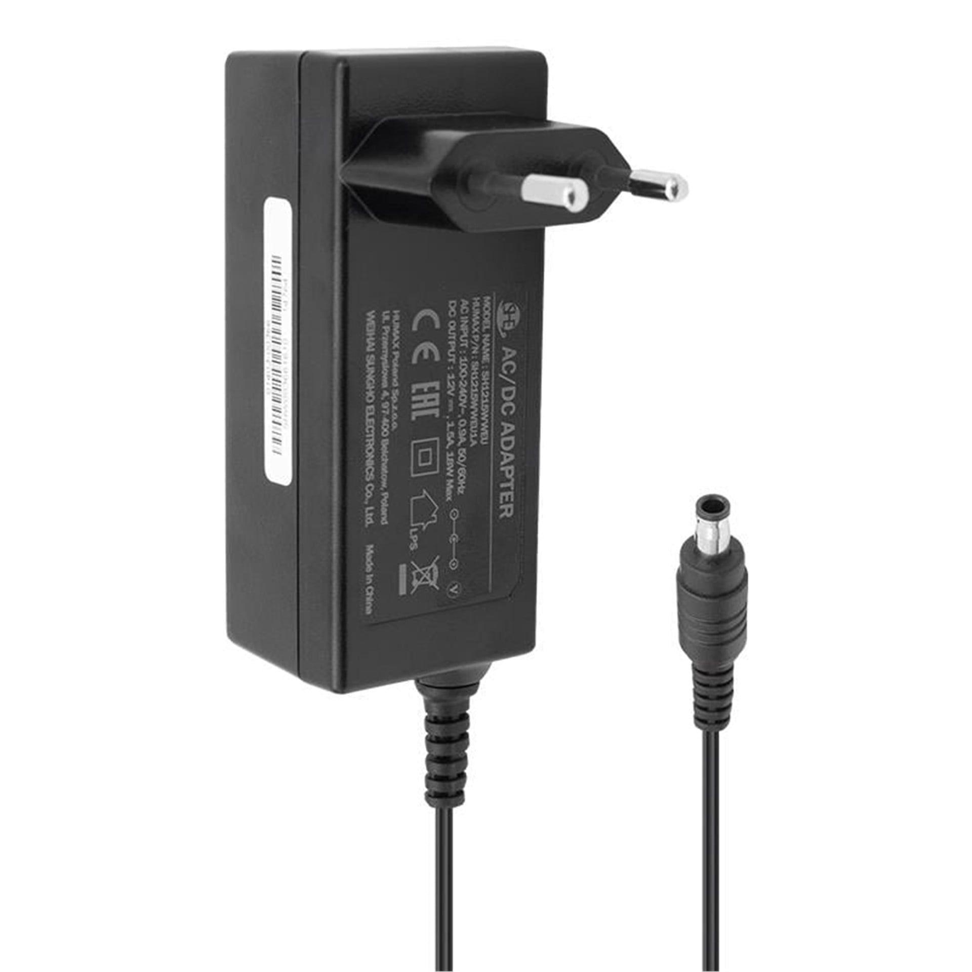 Powermaster Powermaster PM-6436 12 Volt - 1.5 Amper - 18 Watt 5.5*3.0 Mm İğneli Uç Plastik Kasa Priz Tipi Adaptör - Adaptörler