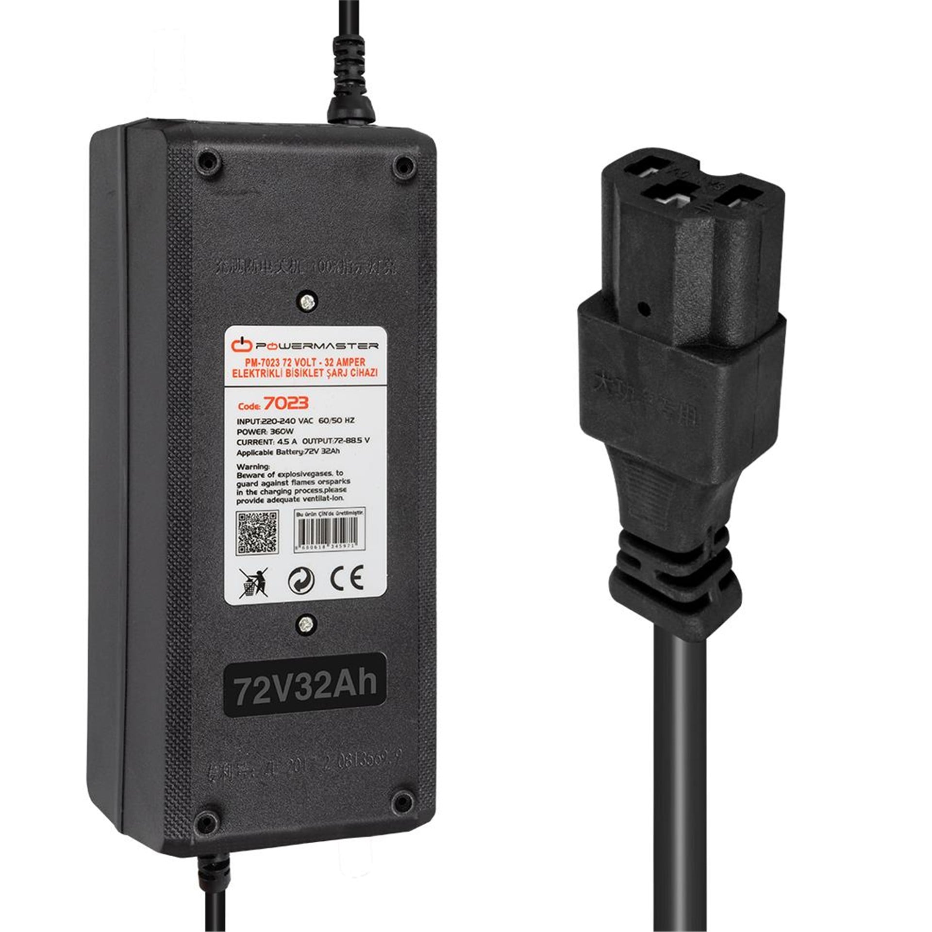 Powermaster Powermaster PM-7023 72 Volt - 32 Amper Elektrikli Bisiklet Şarj Cihazı - Elektrikli Bisiklet Şarj Cihazı