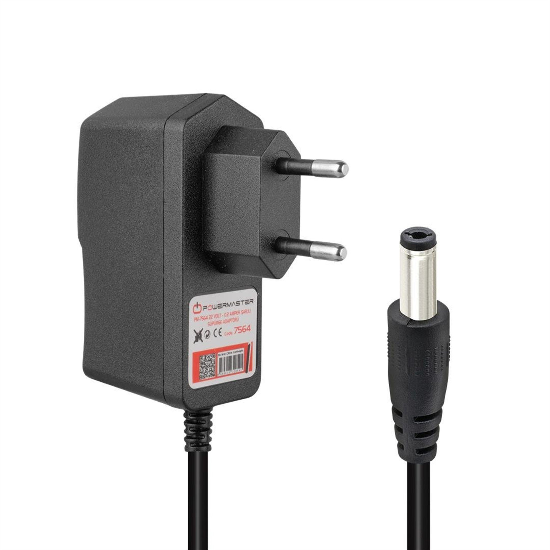 Powermaster Powermaster PM-7564 22 Volt - 0.2 Amper 5.5*2.5 Mm Uçlu Şarjlı Süpürge Adaptörü - Adaptörler