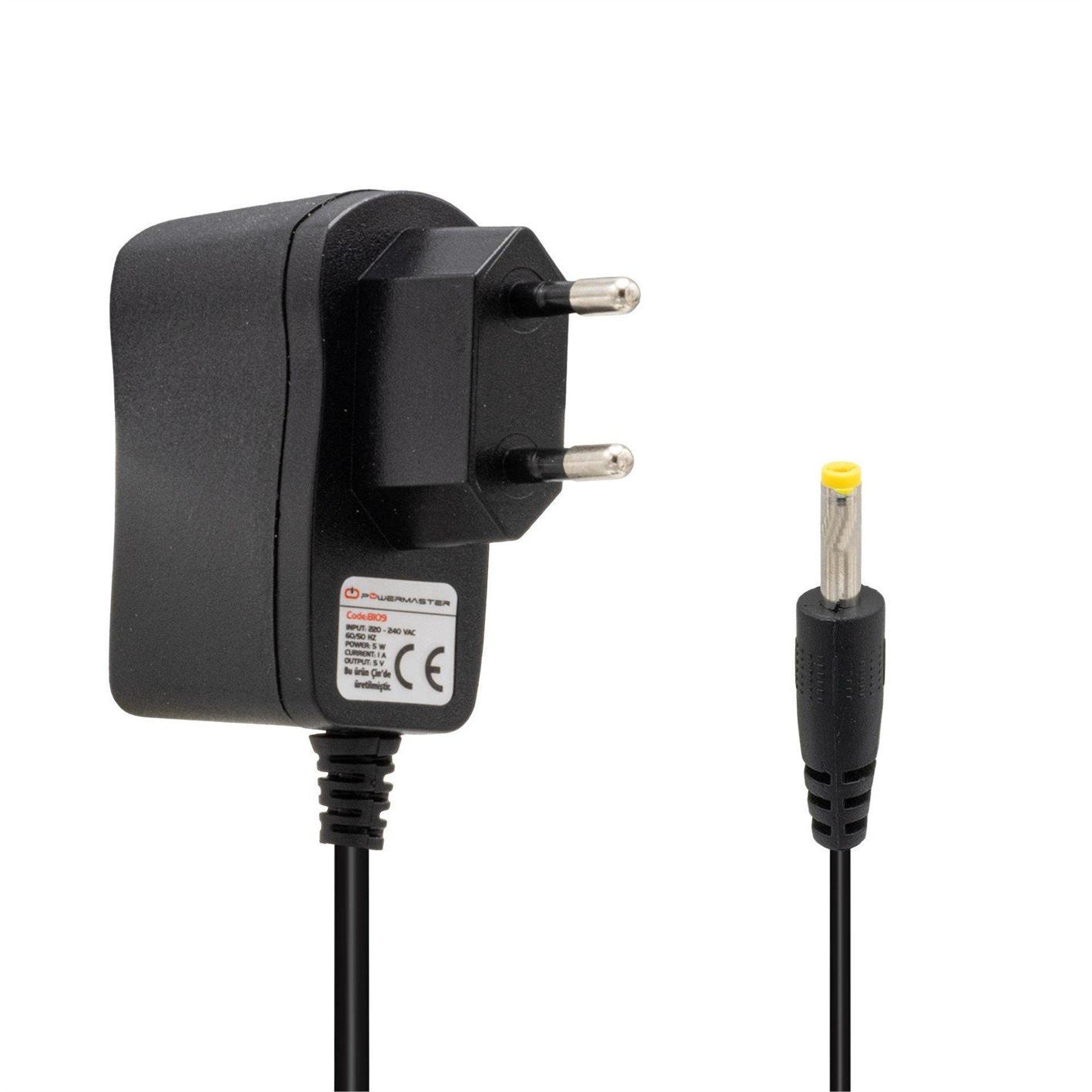 Powermaster Powermaster PM-8109 5 Volt - 1 Amper 2.5*0.7 Mm Uçlu Plastik Kasa Priz Tipi Adaptör - Adaptörler