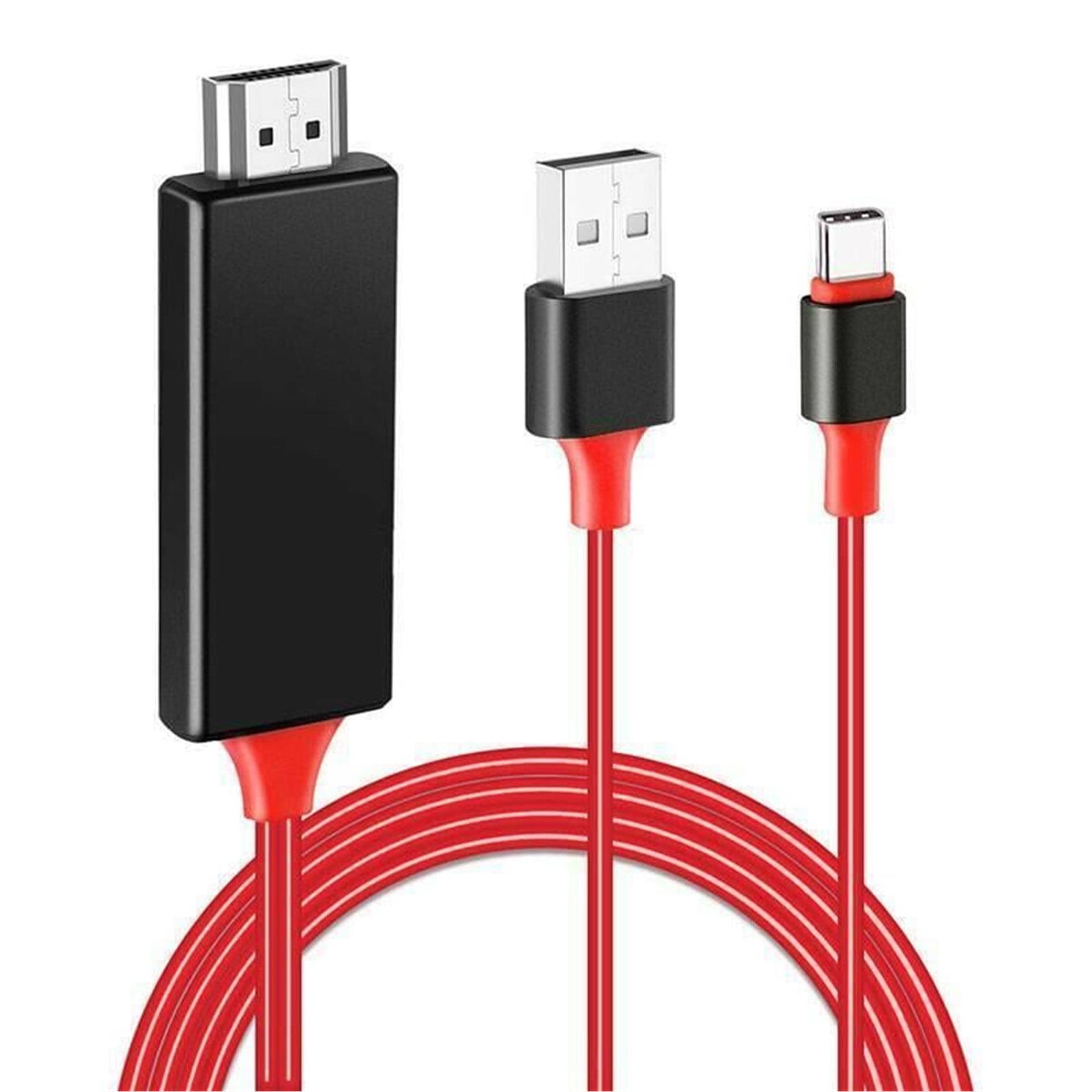 Powermaster Powermaster TH+USB Type-C To HDMI + Usb 2 Metre Kablo PM-6019 - Çevirici Dağıtıcı