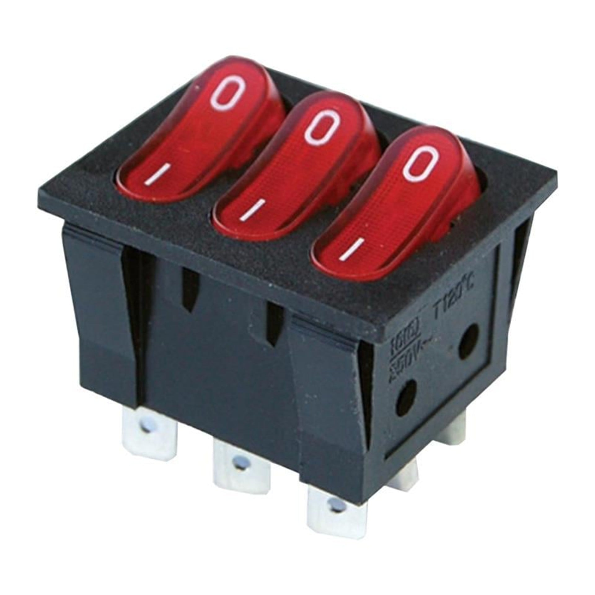 Powermaster PowerMaster Üçlü Işıklı Anahtar On-Off 9P (IC-135) - Fiş - Jack - Şase - Buton - Konnektör