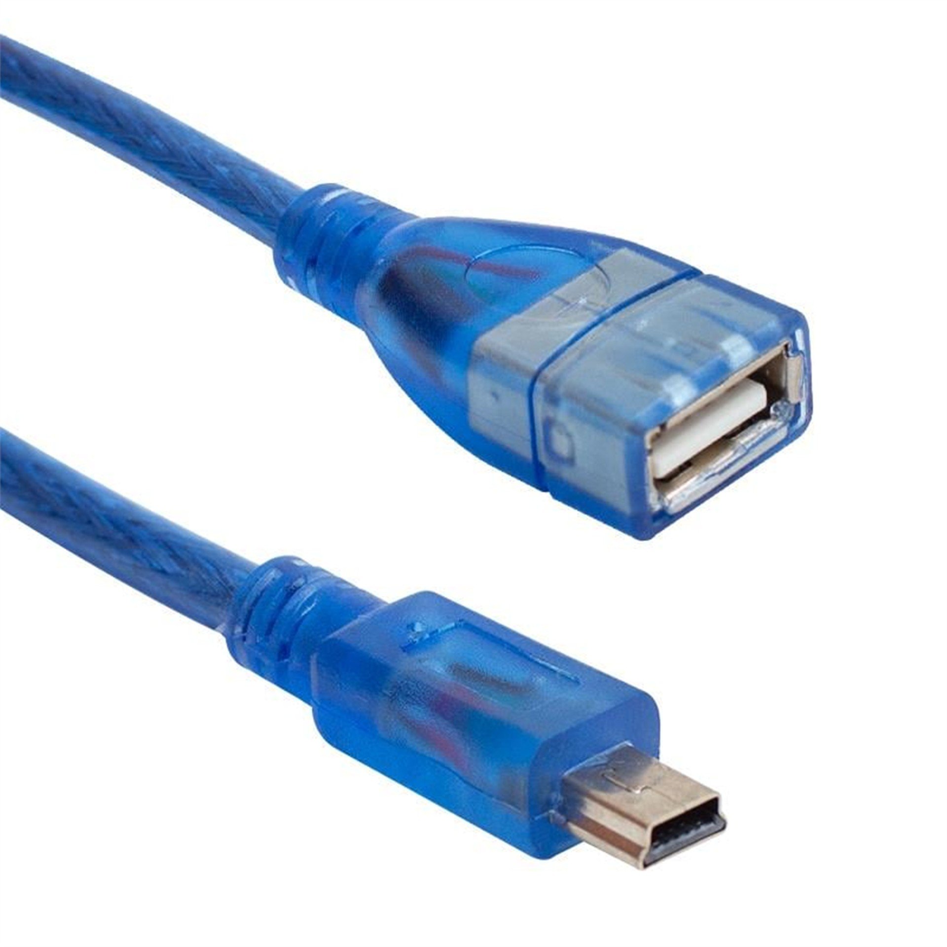 Powermaster Powermaster USB 5 Pin Erkek-USB Dişi 1 Metre Kablo Mavi - USB Uzatma Kablosu