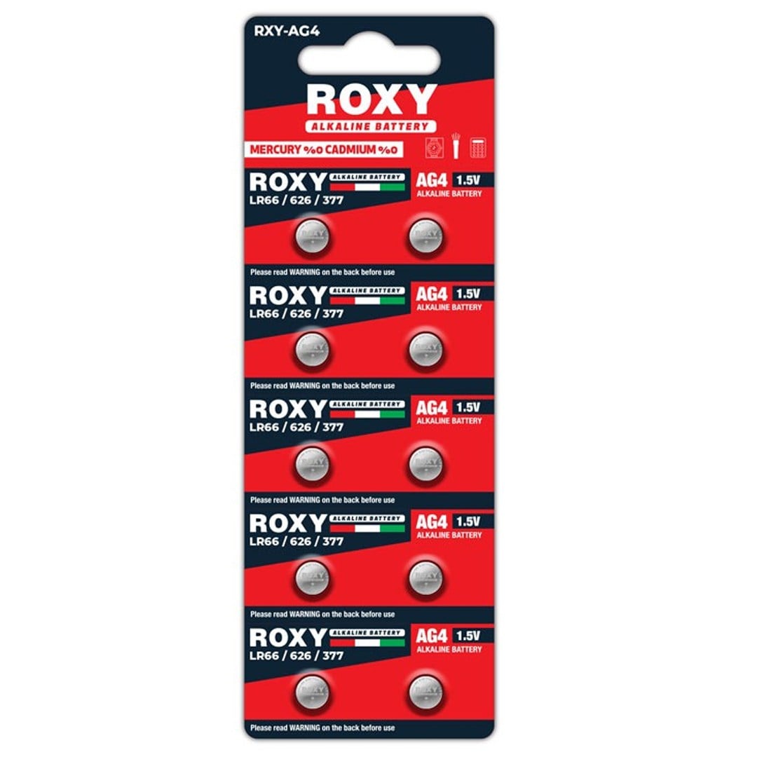 ROXY RXY-AG4 LR66 / 626 / 377 18 MAH ALKALIN SAAT PIL (10'LU BLISTER PAKET)