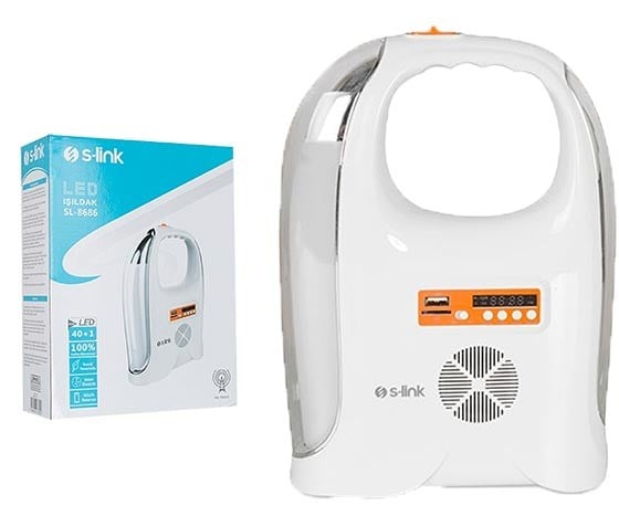 S-LINK SL-8686 40+32 LEDLİ RADYO+BLUETOOTH+USB+SD IŞILDAK (4000MAH LİTYUM PİL)