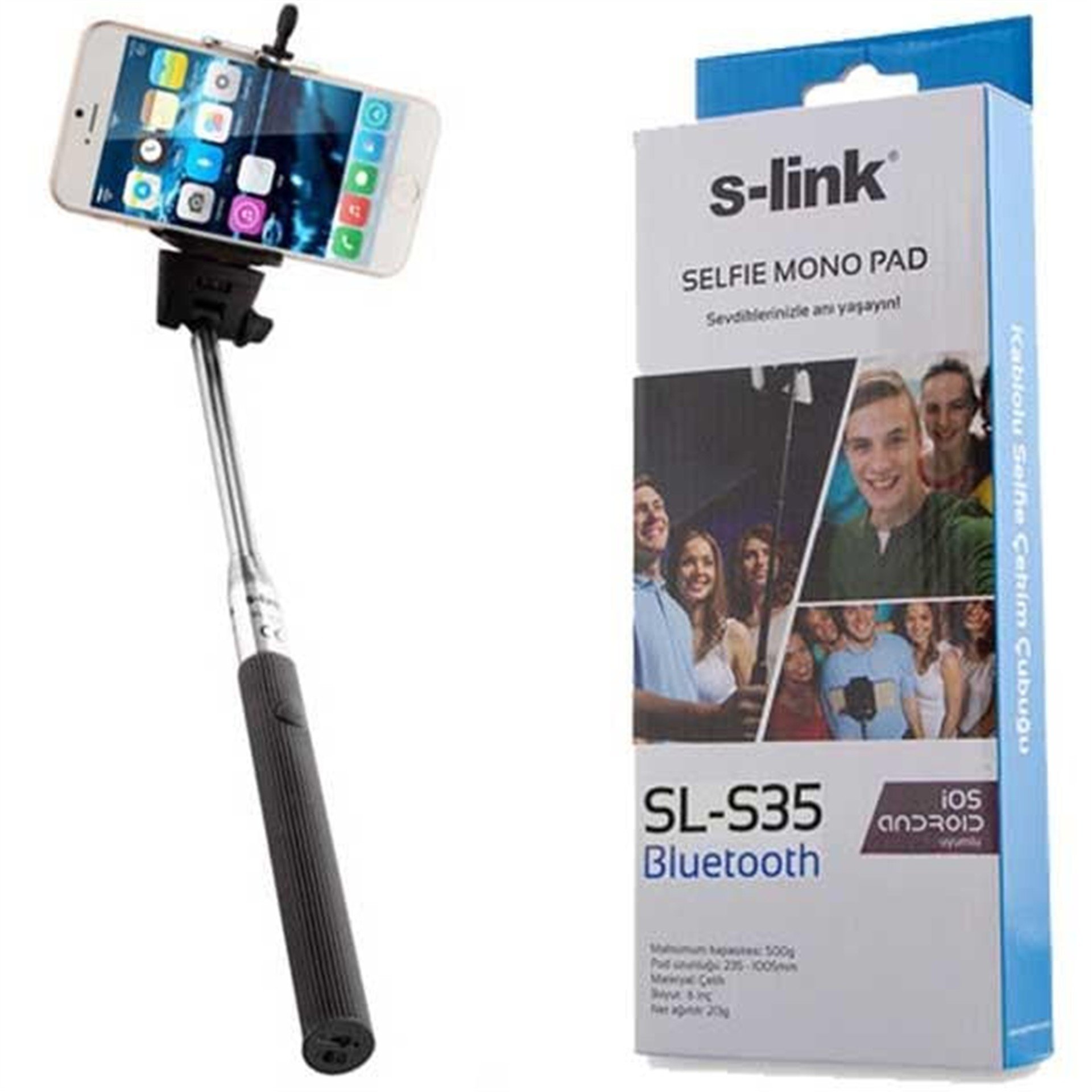 S-Link S-Lınk Sl-S35 Bluetooth Selfıe Çekim Çubuğu (Siyah*Pembe) - Telefon Ve Aksesuar