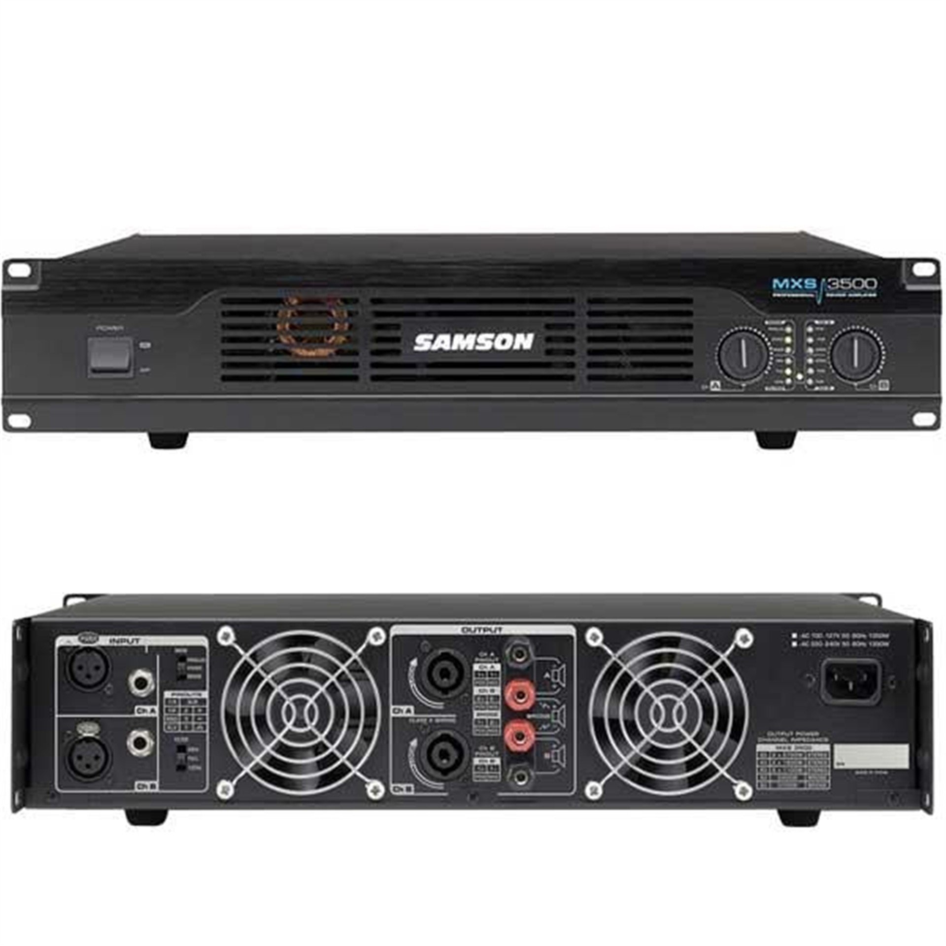 Samson Samson Mxs-3500 8 Ohm 2X1100W /4 Ohm 2X1900W/2 Ohm 2X2700 Watt Power Anfi - Seslendirme Amfileri