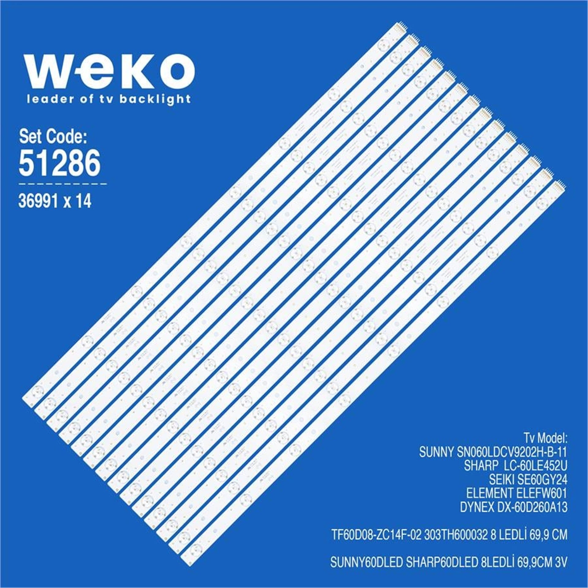 Weko Sharp LC-60LE452U 60'' 14 Adet Tv Led Bar - Sharp Led Bar