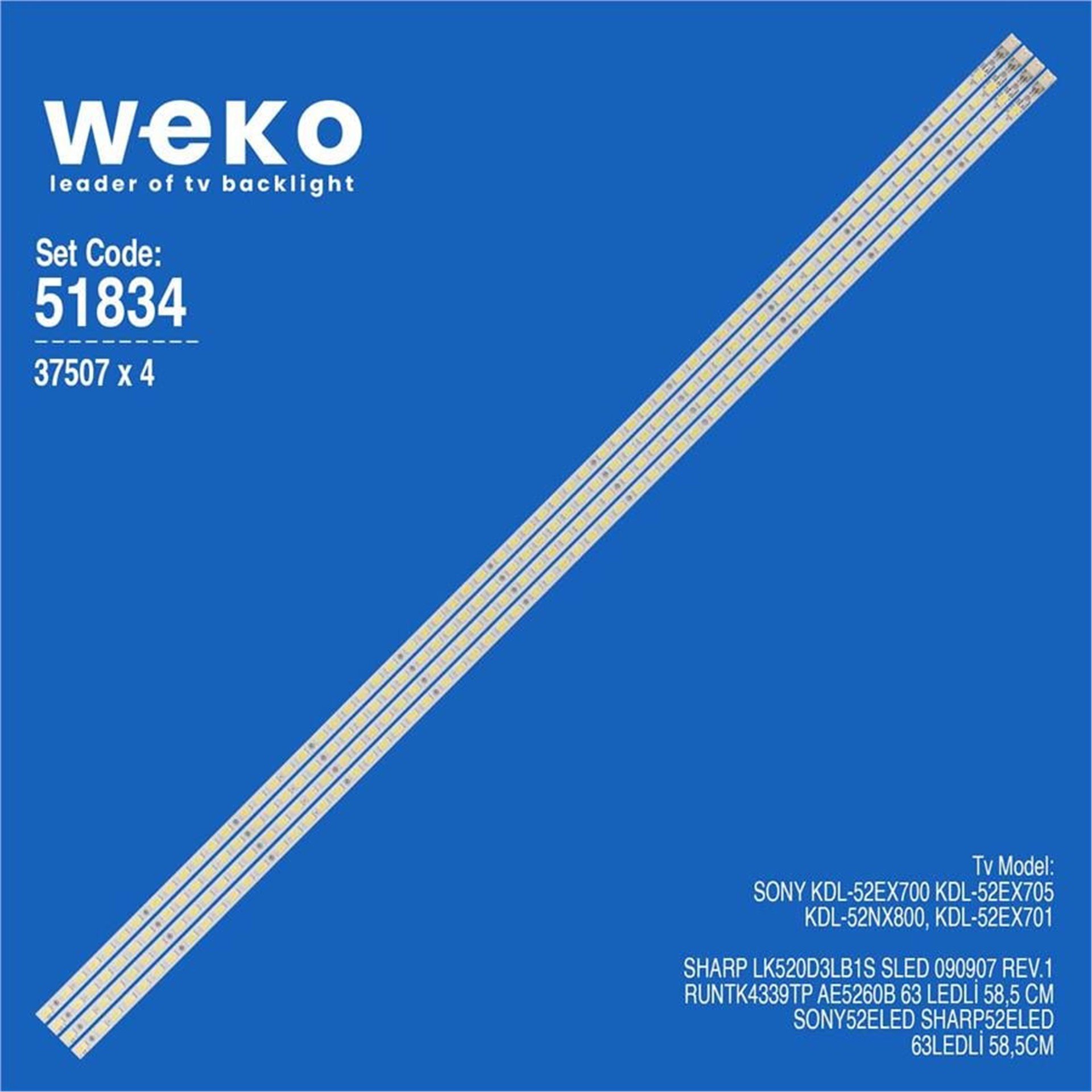 Weko Sharp LK520D3LB1S 52'' 4 Adet Tv Led Bar - Sharp Led Bar