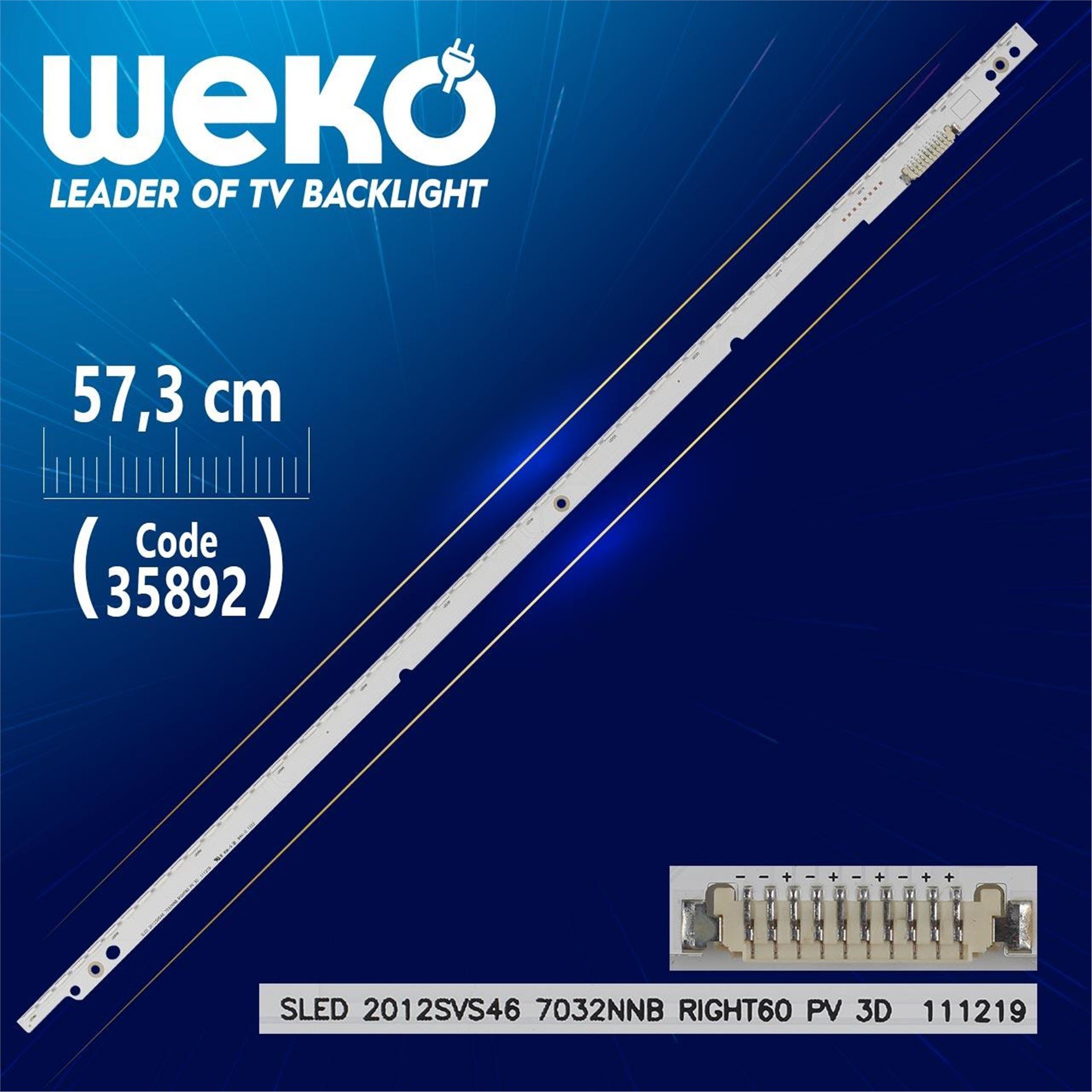 Weko SLED 2012SVS46 7032NNB RIGHT60 PV 3D 111219 - 57.3 Cm 60 Ledli - WK-1354 Led Tv Bar - Tv Led Bar