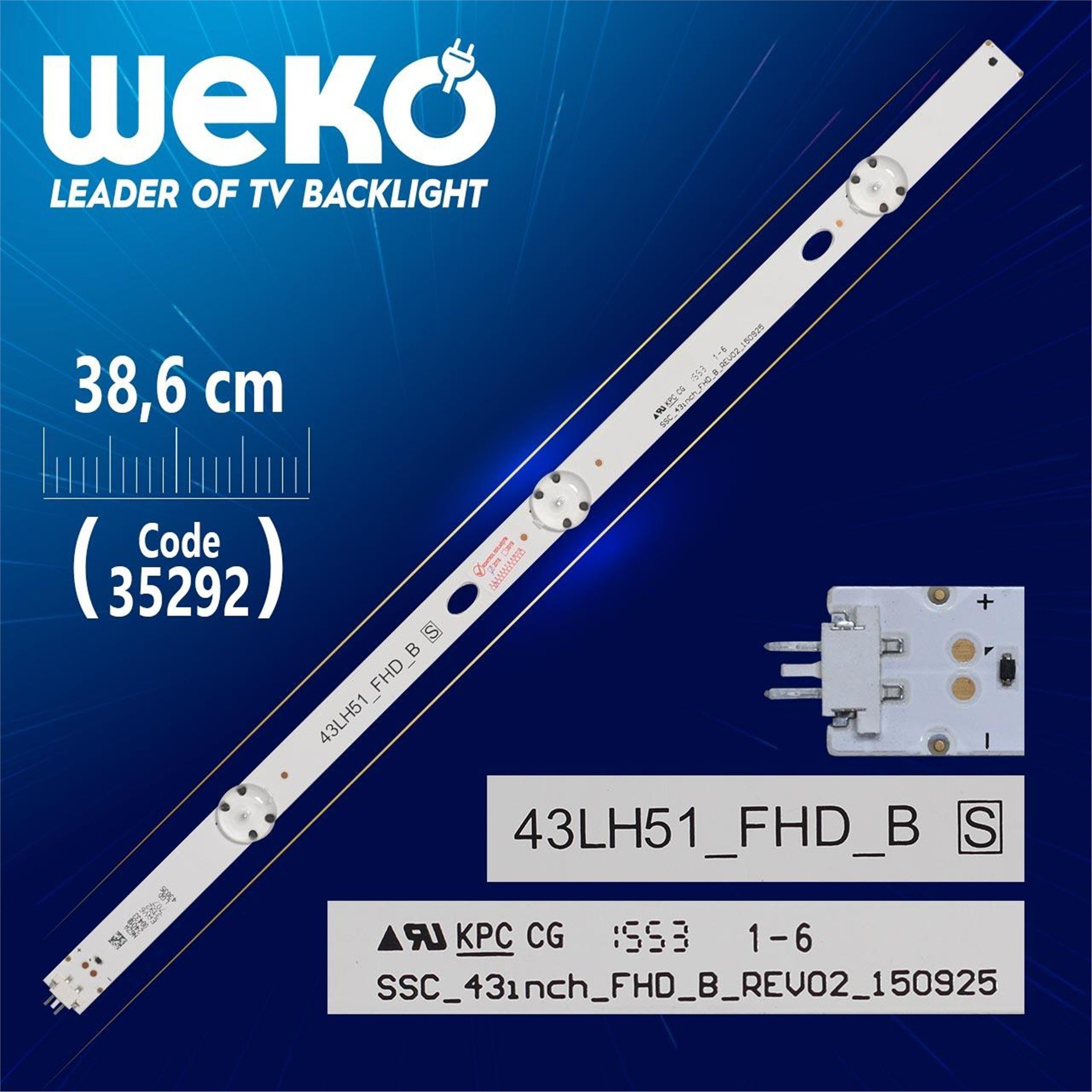 Weko SSC_43INCH_FHD_B_REV02_150925 - 43LH51_FHD_B S - (38.6 Cm) 3 Ledli - (WK-410) Tv Led Bar - Tv Led Bar