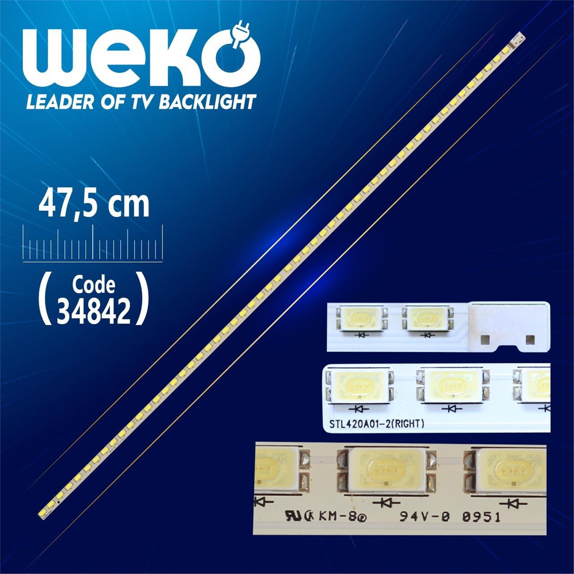 Weko STL420A01-2 (RIGHT) - 47.5 Cm 54 Ledli - WK-712 Tv Led Bar - Tv Led Bar