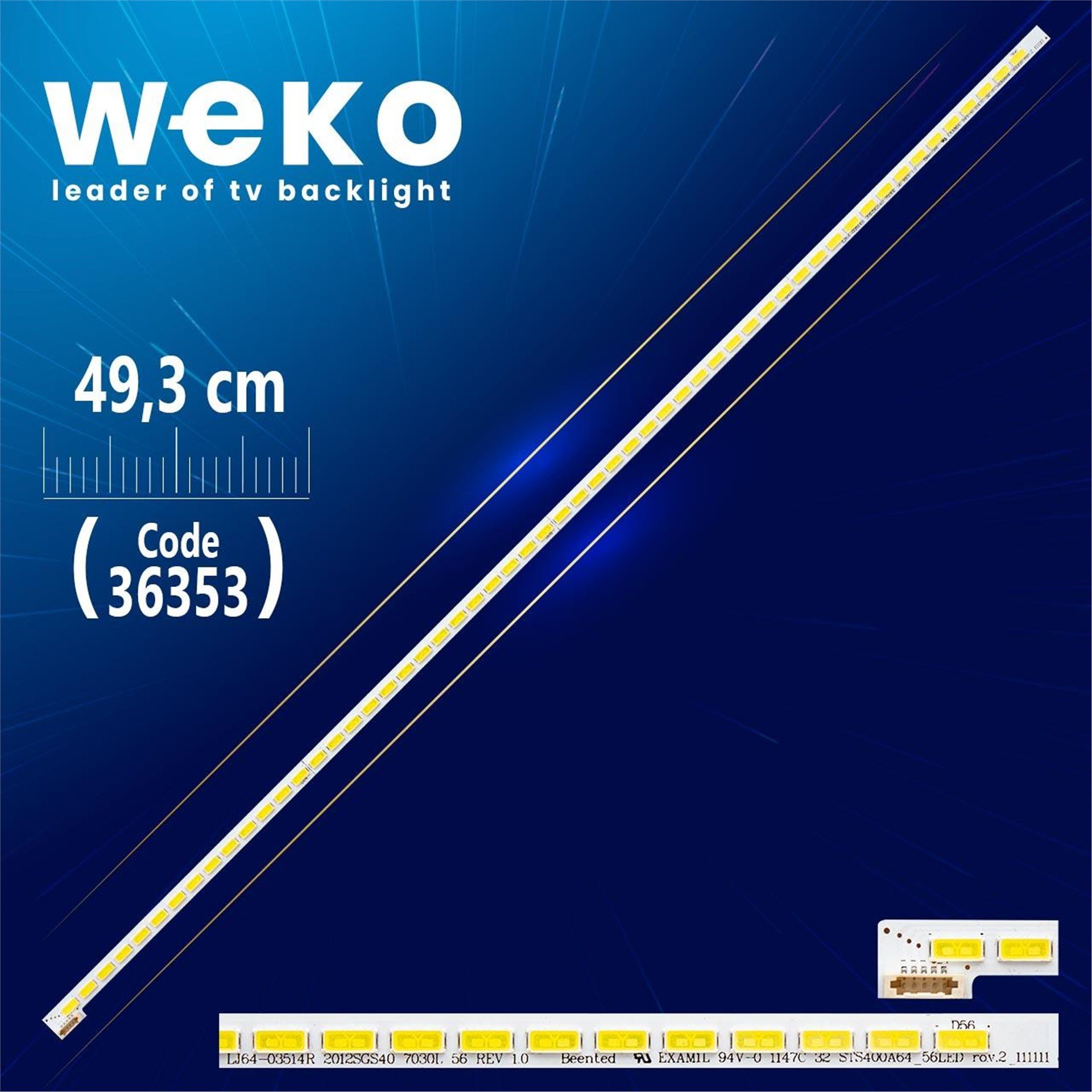 Weko Sts400a64_56LED_REV.2_11111 (56 LEDLİ) 49,3 CM - Tv Led Bar - Tv Led Bar