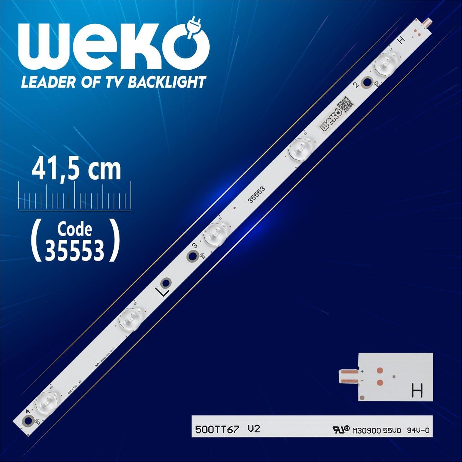 Weko SX-11800729A0 -2B554-0-A-54F-2766 L - 500TT67 V2 - 5 Ledli 41.5 Cm - WK-437 Led Tv Bar - Tv Led Bar