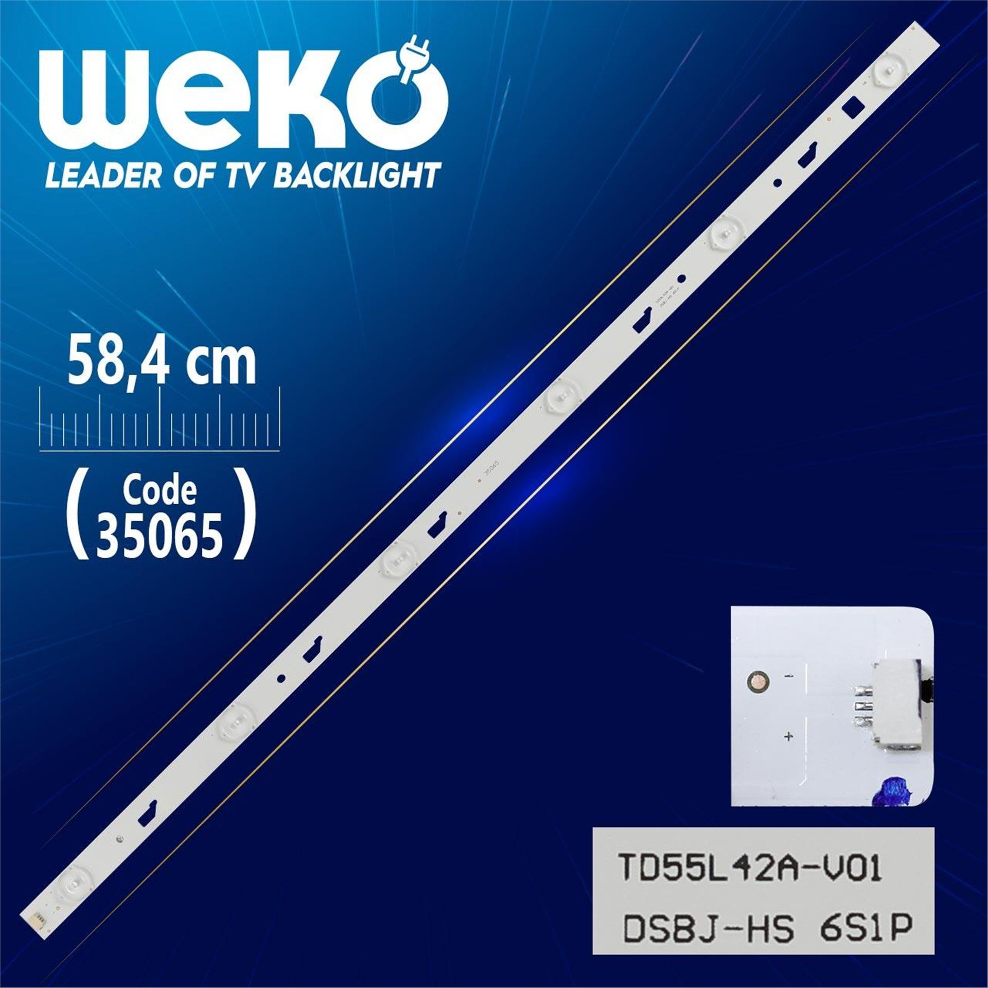 Weko TD55L42A-V01 - DSBJ-HS 6S1P - 58.4 Cm 6 Ledli - WK-831 Led Tv Bar - Tv Led Bar