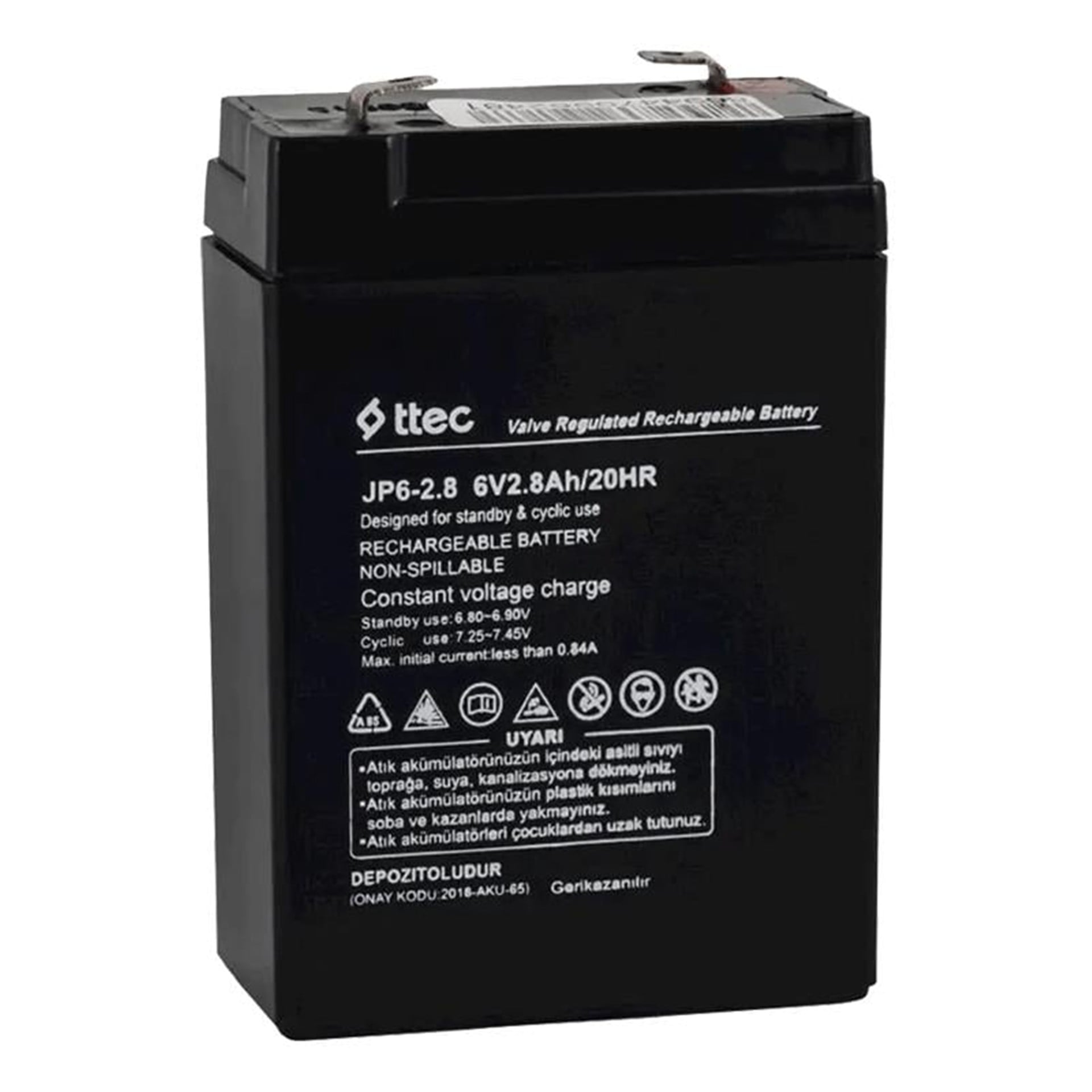 Ttec Ttec Akü 6 Volt 2.8 Amper Dik ( 66 X 33 X 97 Mm ) - Kuru Akü