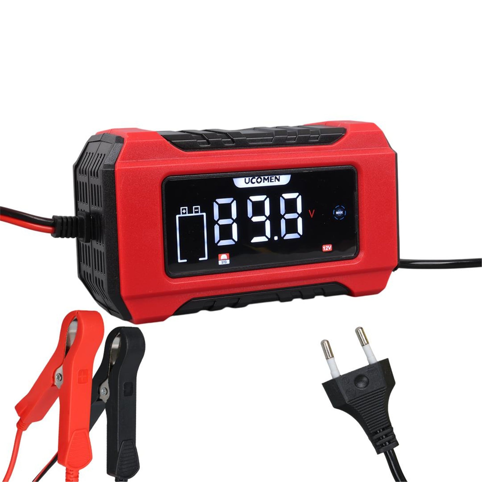 Ucomen Ucomen UC-C120501B Kırmızı 12 Volt 6 Amper Lcd Göstergeli Akıllı Akü Şarj Cihazı - Akü Şarj Cihazları