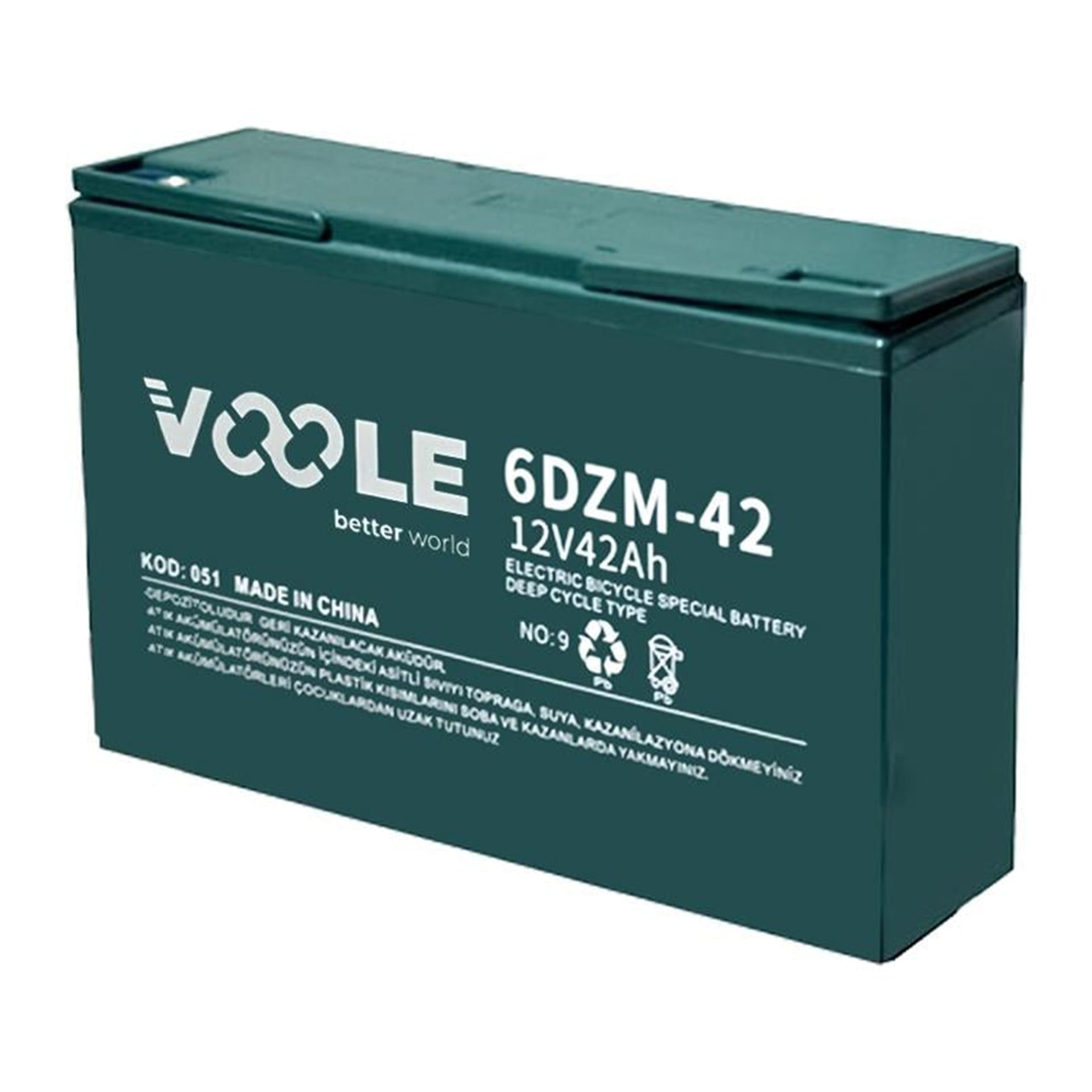 Oem Vole 12 Volt 42 Amper Elektrikli Bisiklet Aküsü 6DZM42 - Elektrikli Bisiklet Aküleri