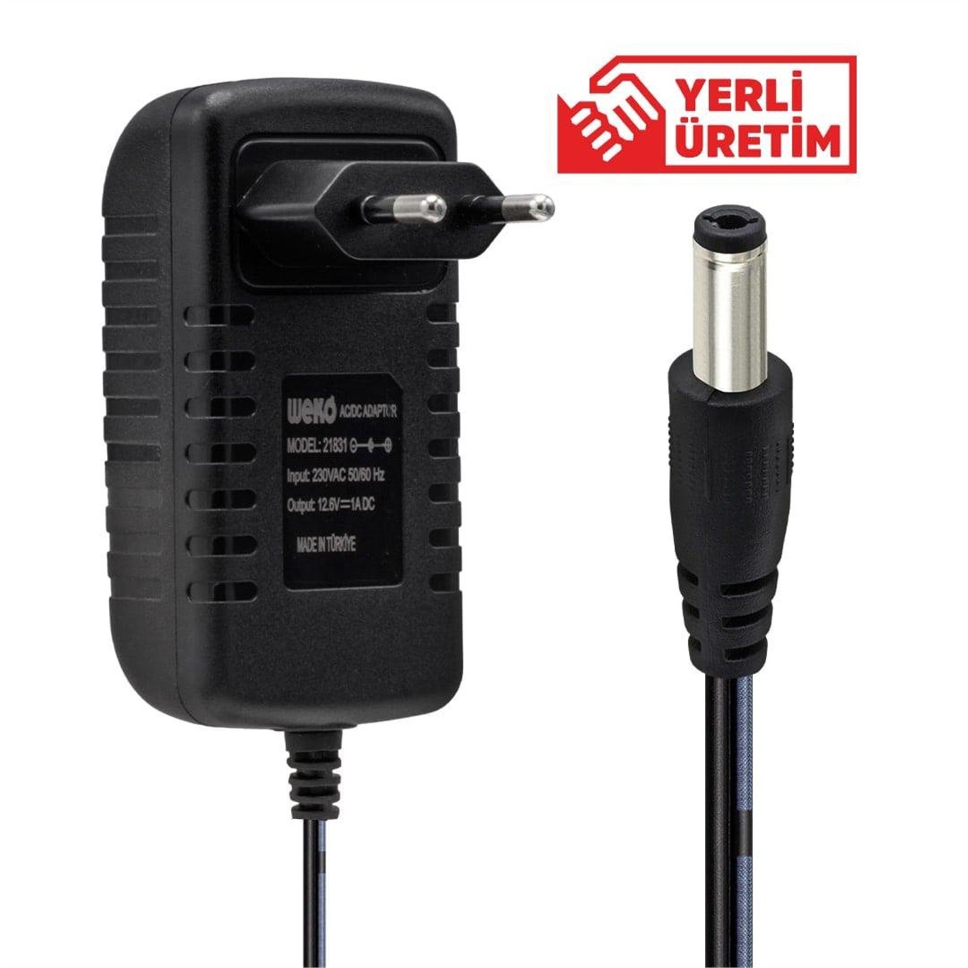 Weko Weko 12.6 Volt 1 Amper 5.5 x 2.5 Uçlu Şarjlı Matkap Adaptörü - Matkap Adaptörü