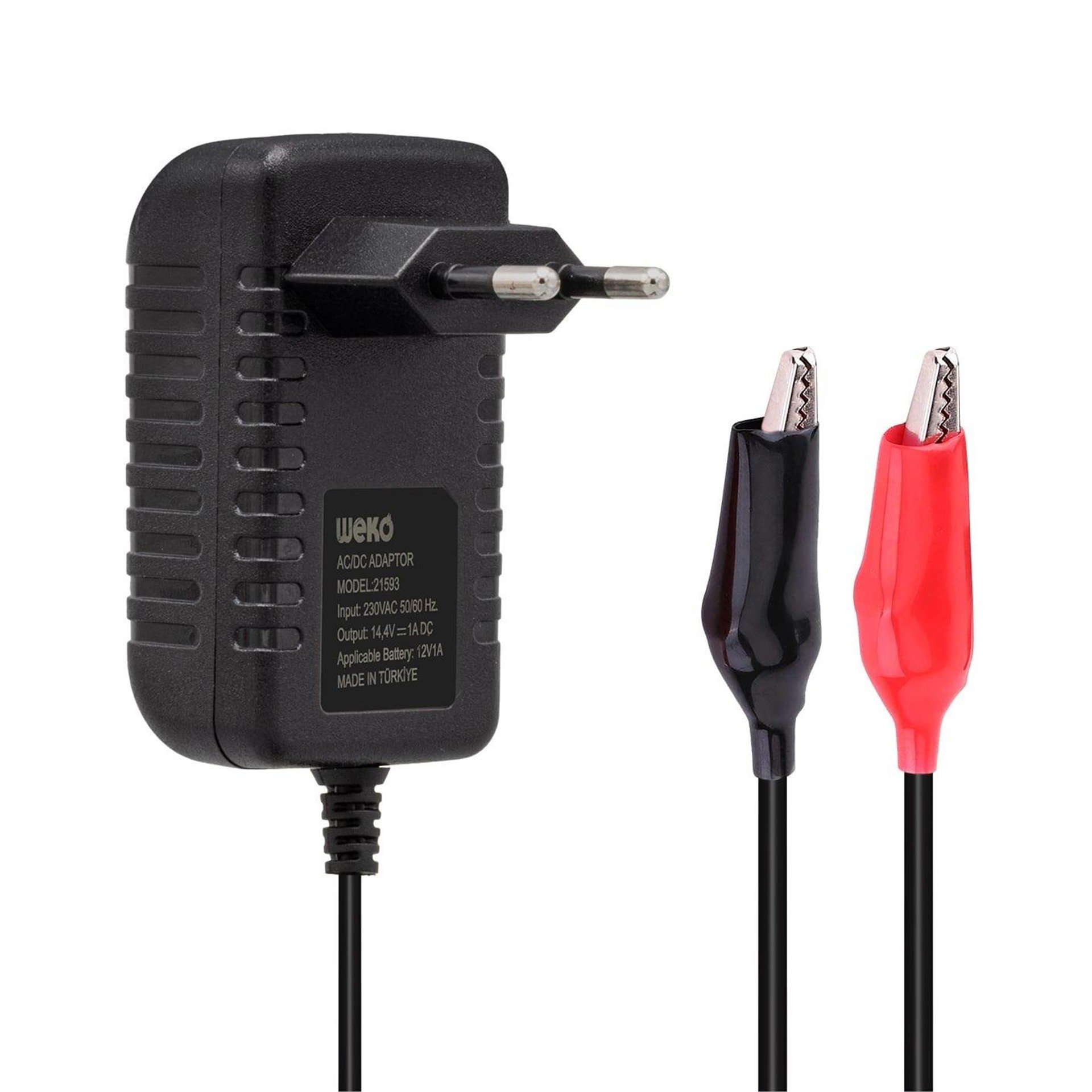 Weko Weko 14.4 Volt 1Amper Krokodil Uçlu Ledli Yerli Üretim Akü Şarj Cihazı - Akü Şarj Cihazları