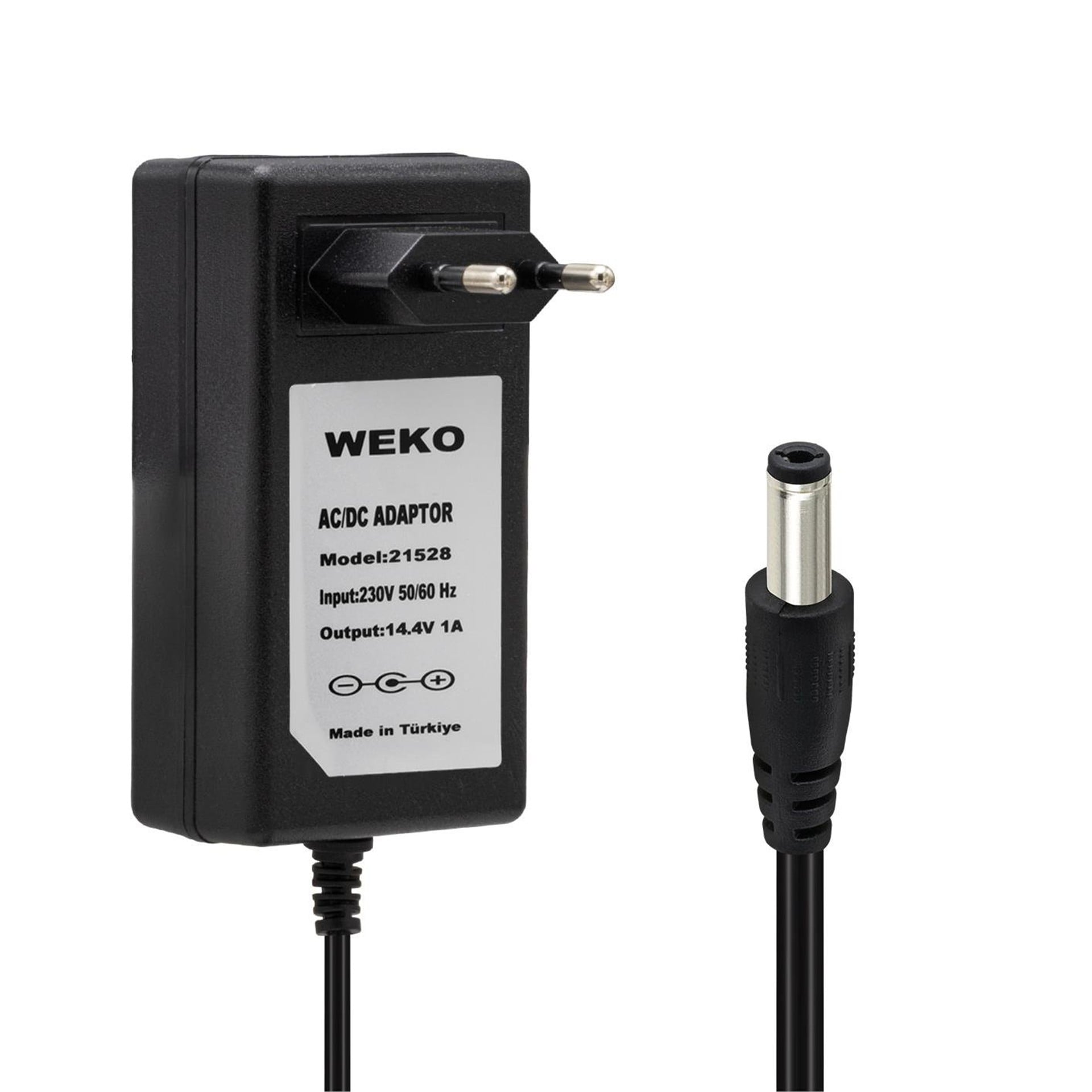 Weko Weko 14.4 Volt - 1 Amper 5.5*2.5 Uçlu Plastik Işıklı Kasa Priz Tip Adaptör - Adaptörler