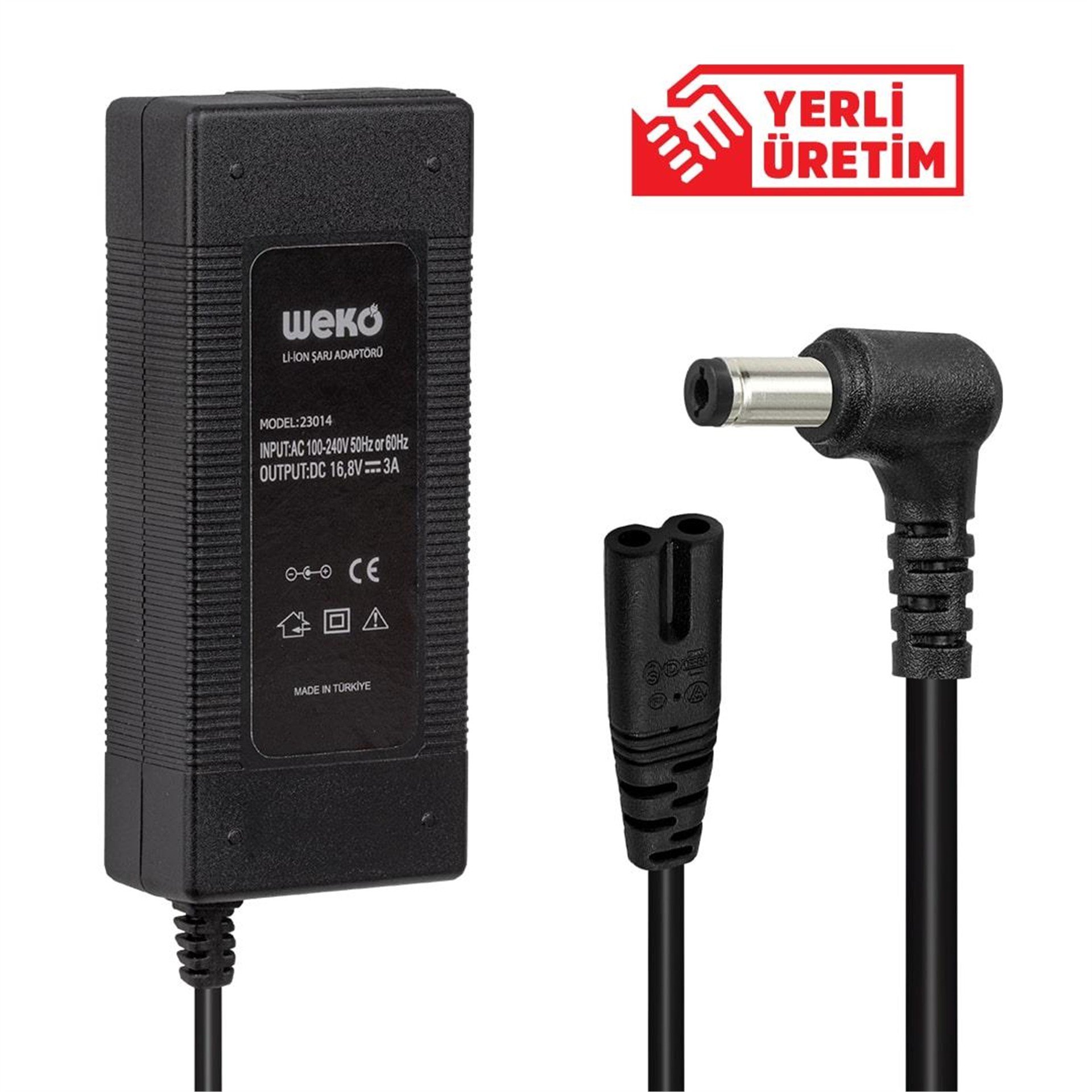 Weko Weko 16.8 Volt - 3 Amper 5.5*2.5 Uçlu Kırmızı Yeşil Ledli̇ Masa Tipi Şarj Adaptörü - Akü Şarj Cihazları