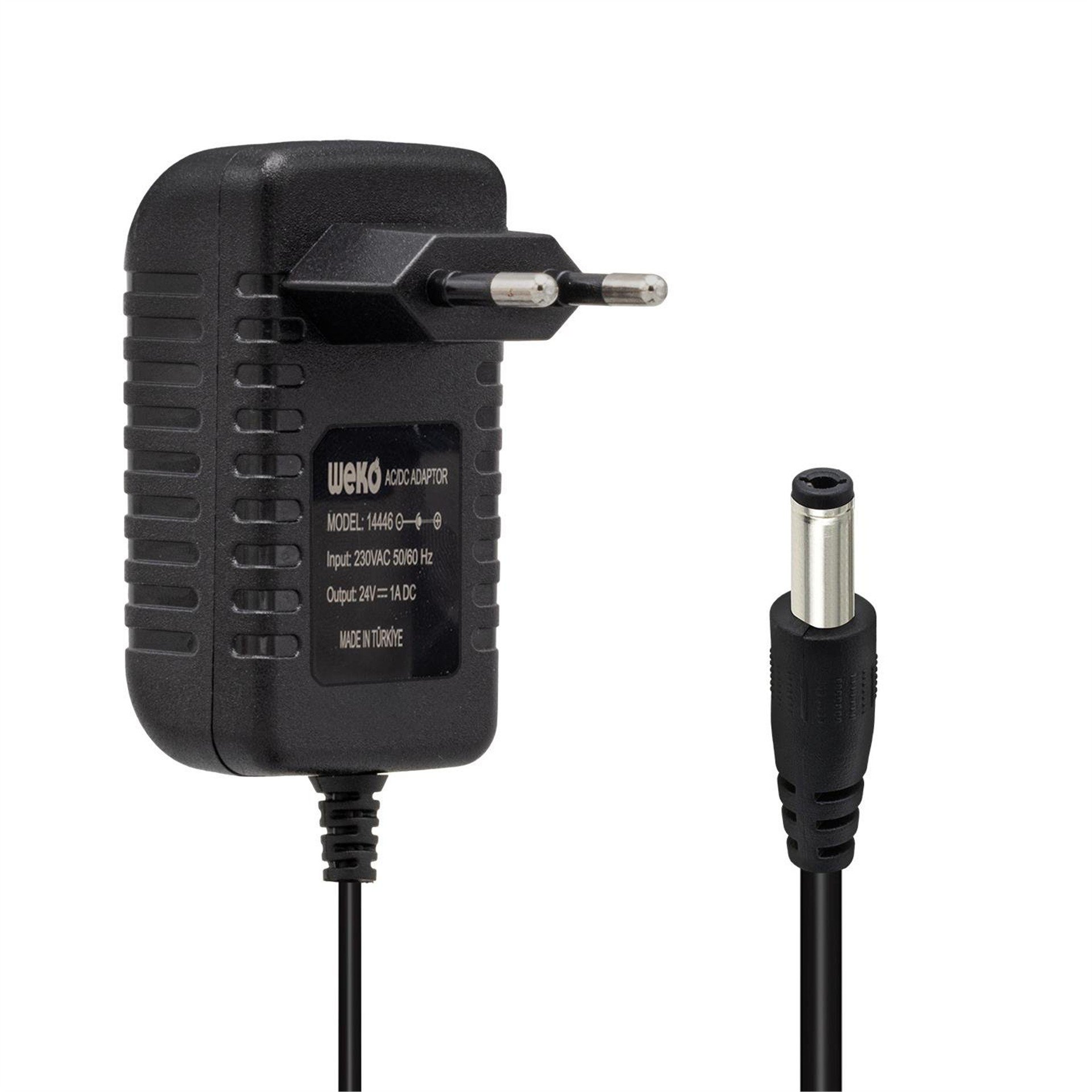 Weko Weko 24 Volt 1 Amper 24 Watt Plastik Kasa Priz Tipi Adaptör (5.5x2.5 Uçlu) - Adaptörler