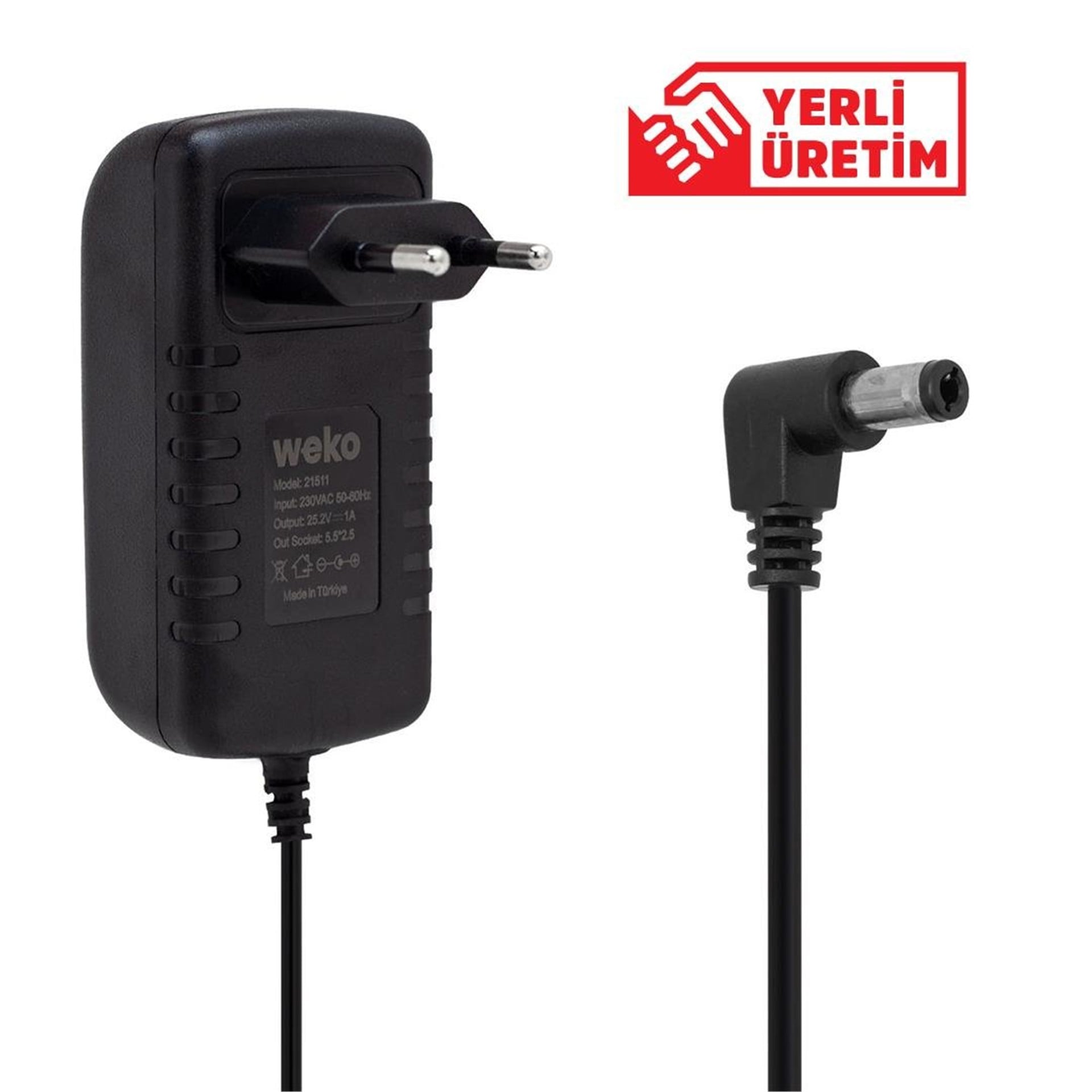 Weko Weko 25.2 Volt - 1 Amper 5.5*2.5 Uçlu Priz Tipi Adaptör - Adaptörler
