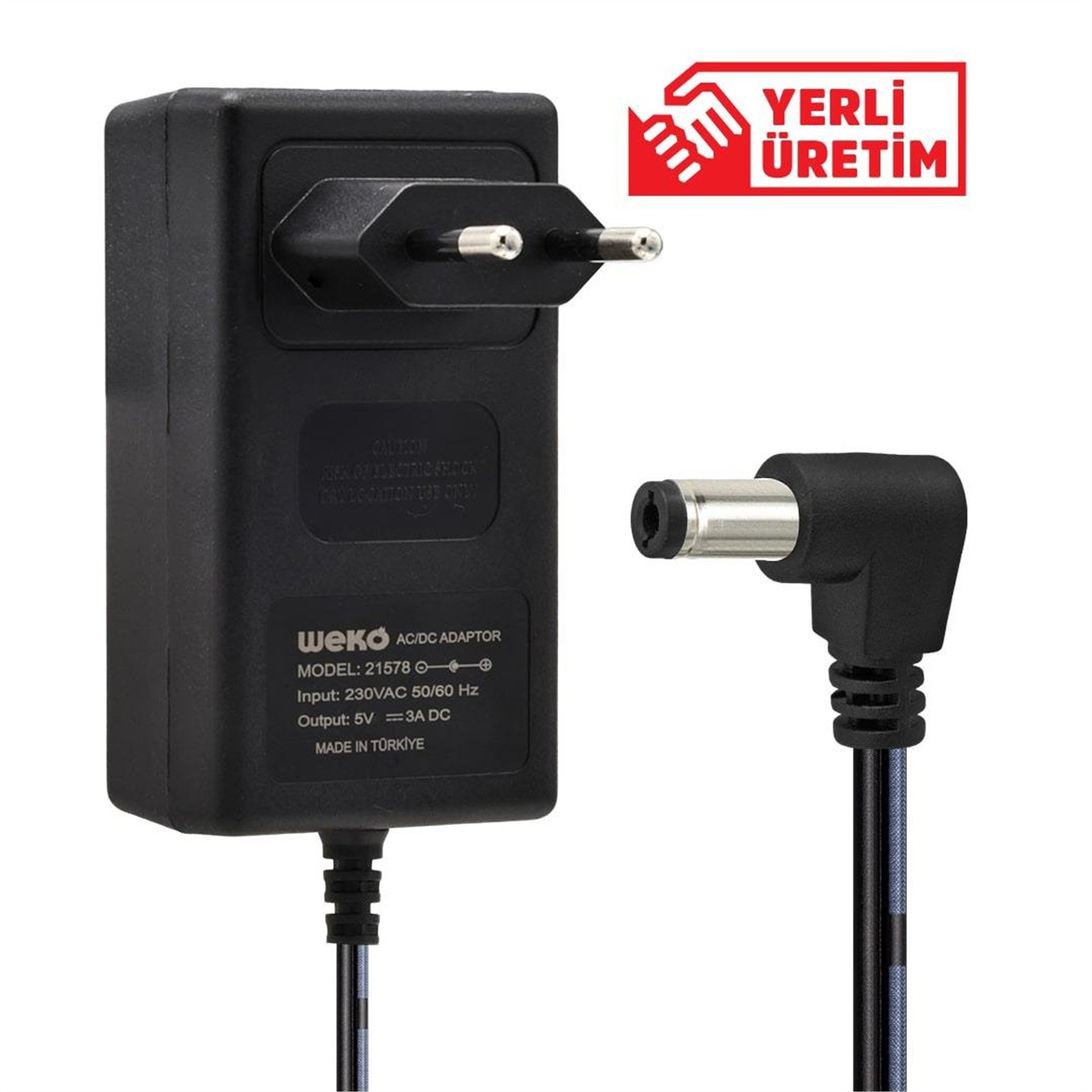 Weko Weko 5 Volt - 3 Amper 5.5*2.5 Uçlu Plastik Kasa Priz Tipi̇ Adaptör - Adaptörler