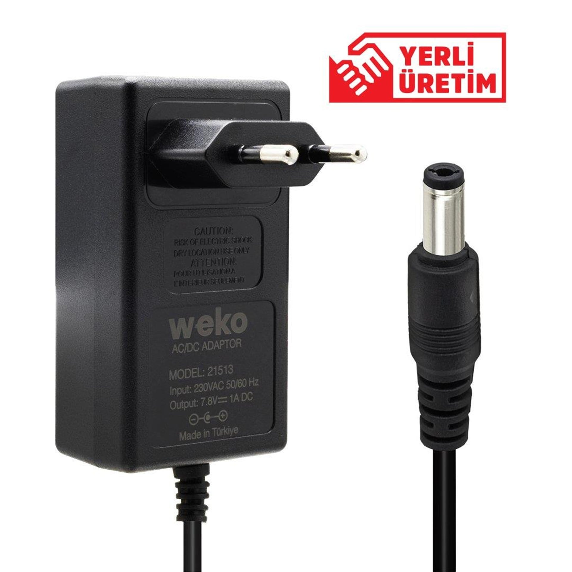 Weko Weko 7.8 Volt - 1 Amper Priz Tip Adaptör 5.5*2.5 Uç - Adaptörler